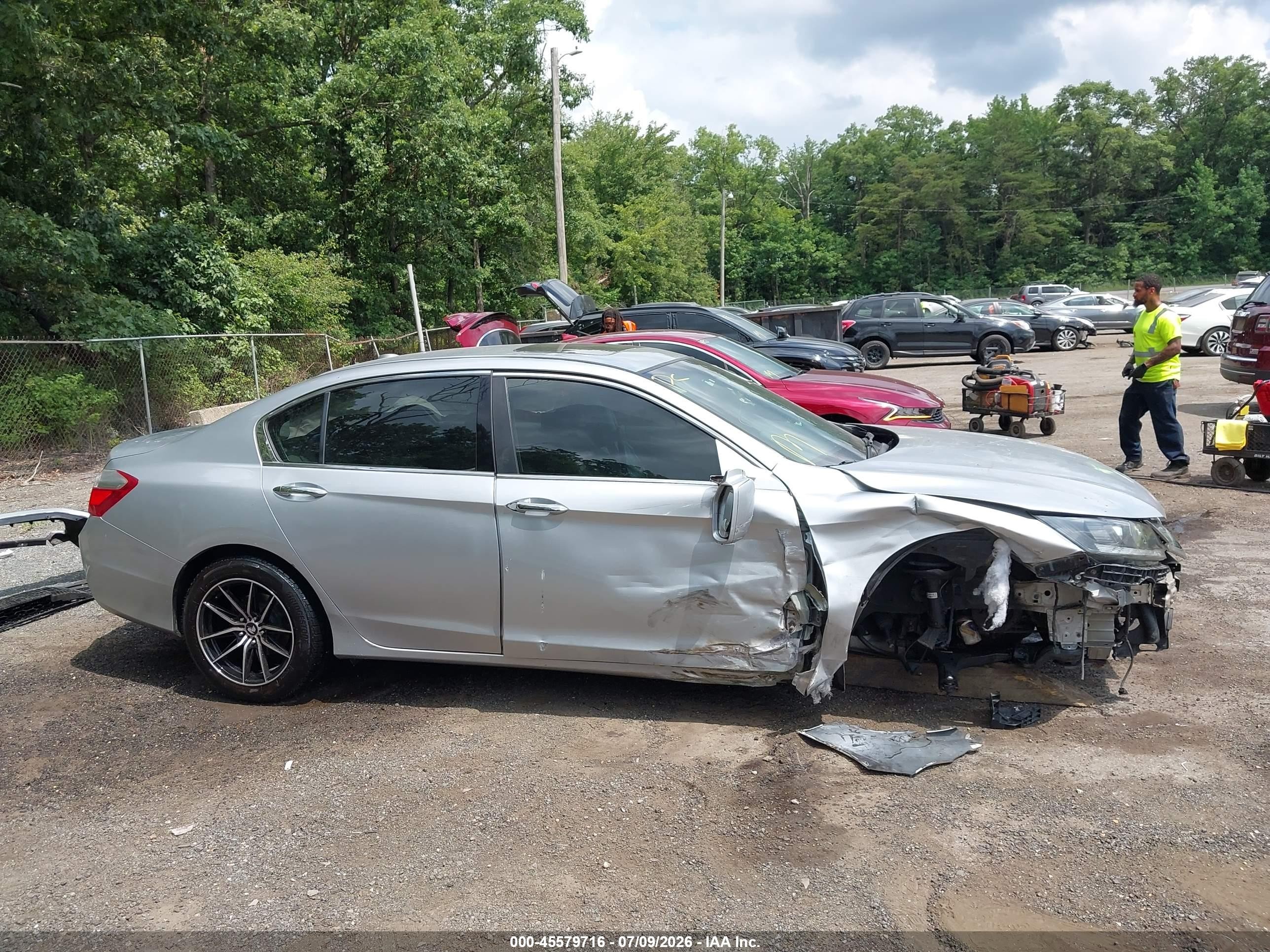 2013 Honda Accord Ex-l V-6 Silver vin: 1HGCR3F81DA046035