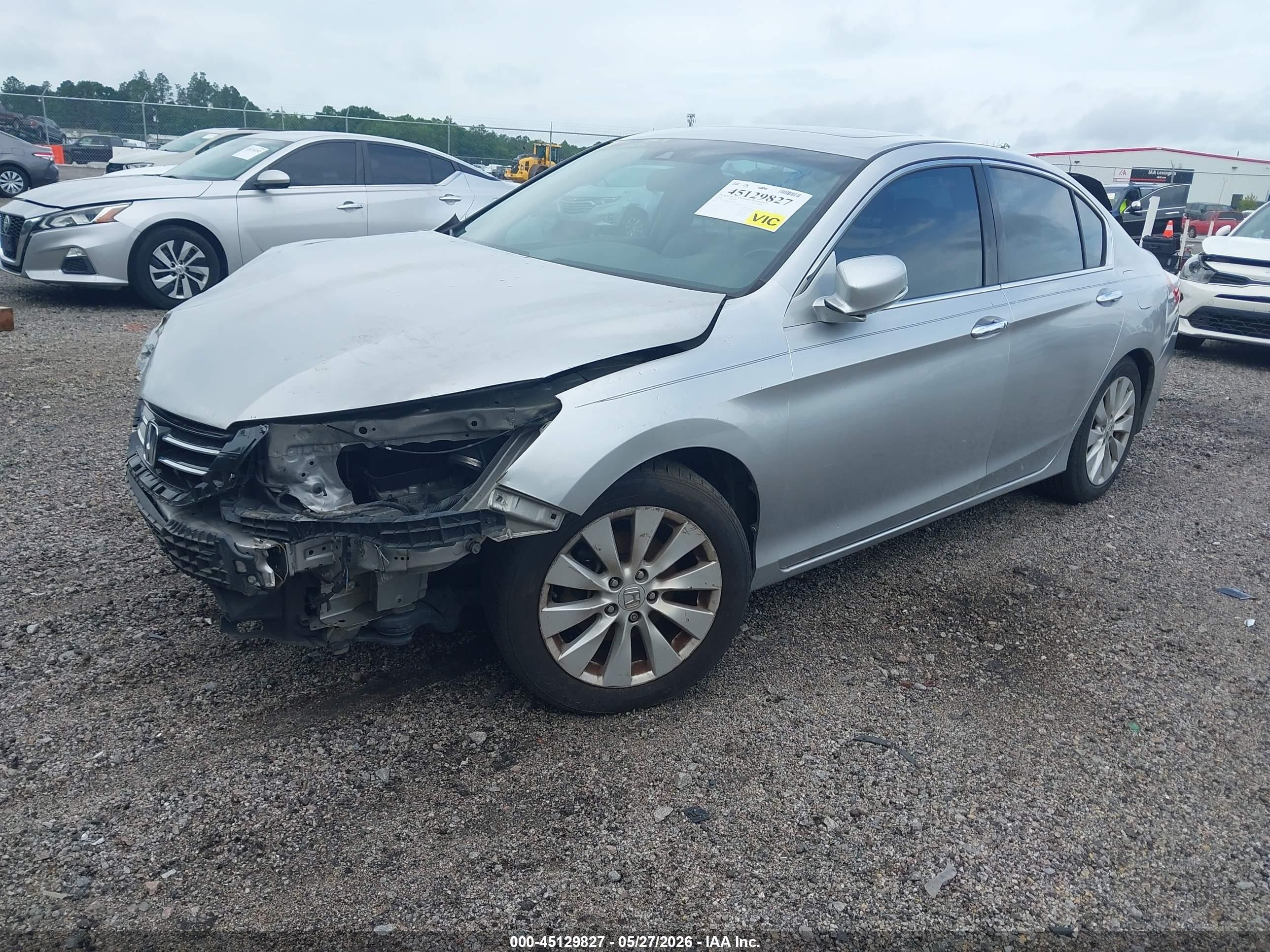 2014 Honda Accord Ex-l V-6 Silver vin: 1HGCR3F81EA011691