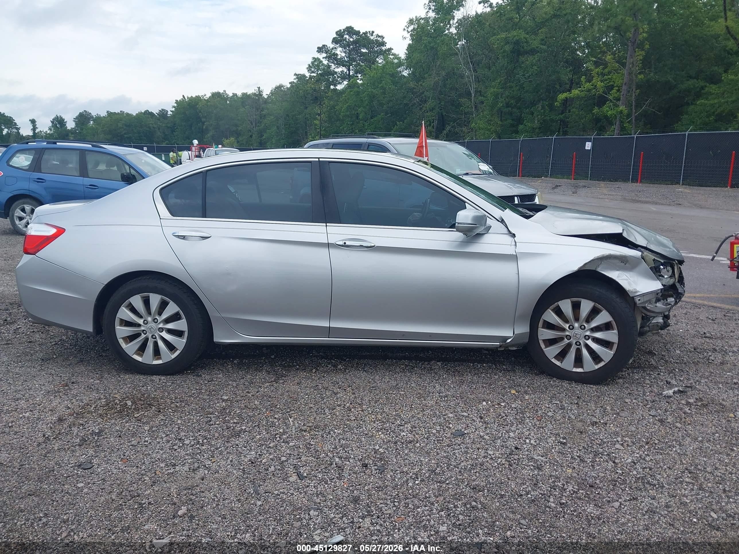 2014 Honda Accord Ex-l V-6 Silver vin: 1HGCR3F81EA011691