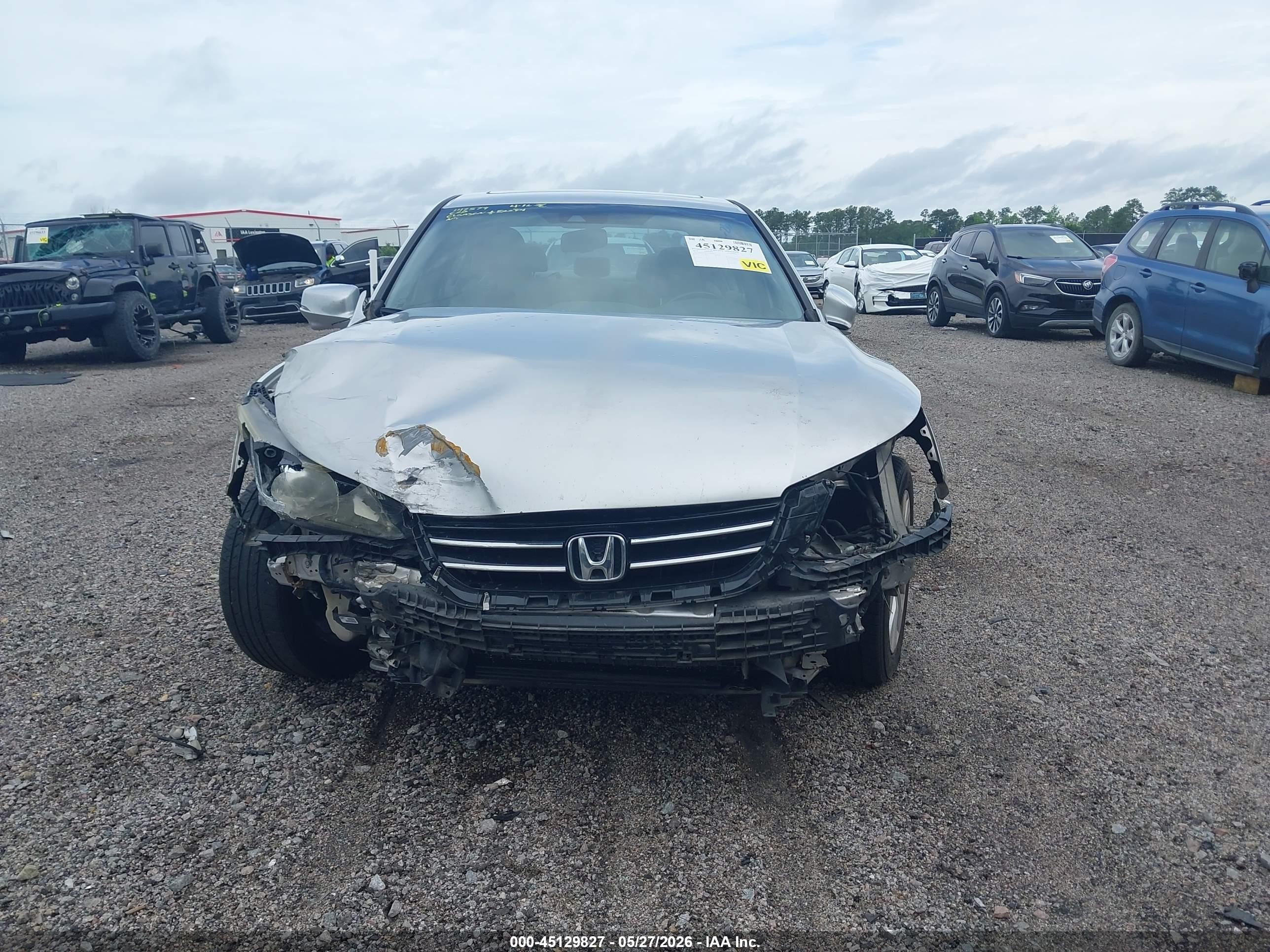 2014 Honda Accord Ex-l V-6 Silver vin: 1HGCR3F81EA011691