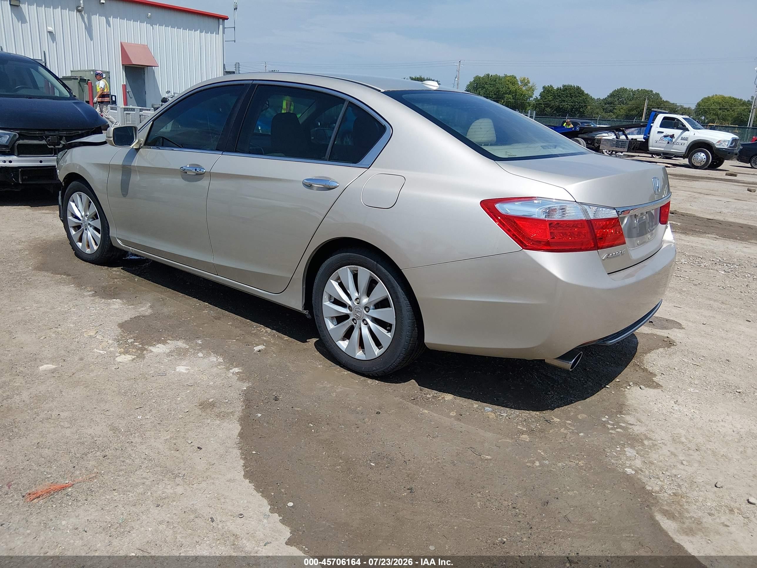 2014 Honda Accord Ex-l V-6 Beige vin: 1HGCR3F81EA033576