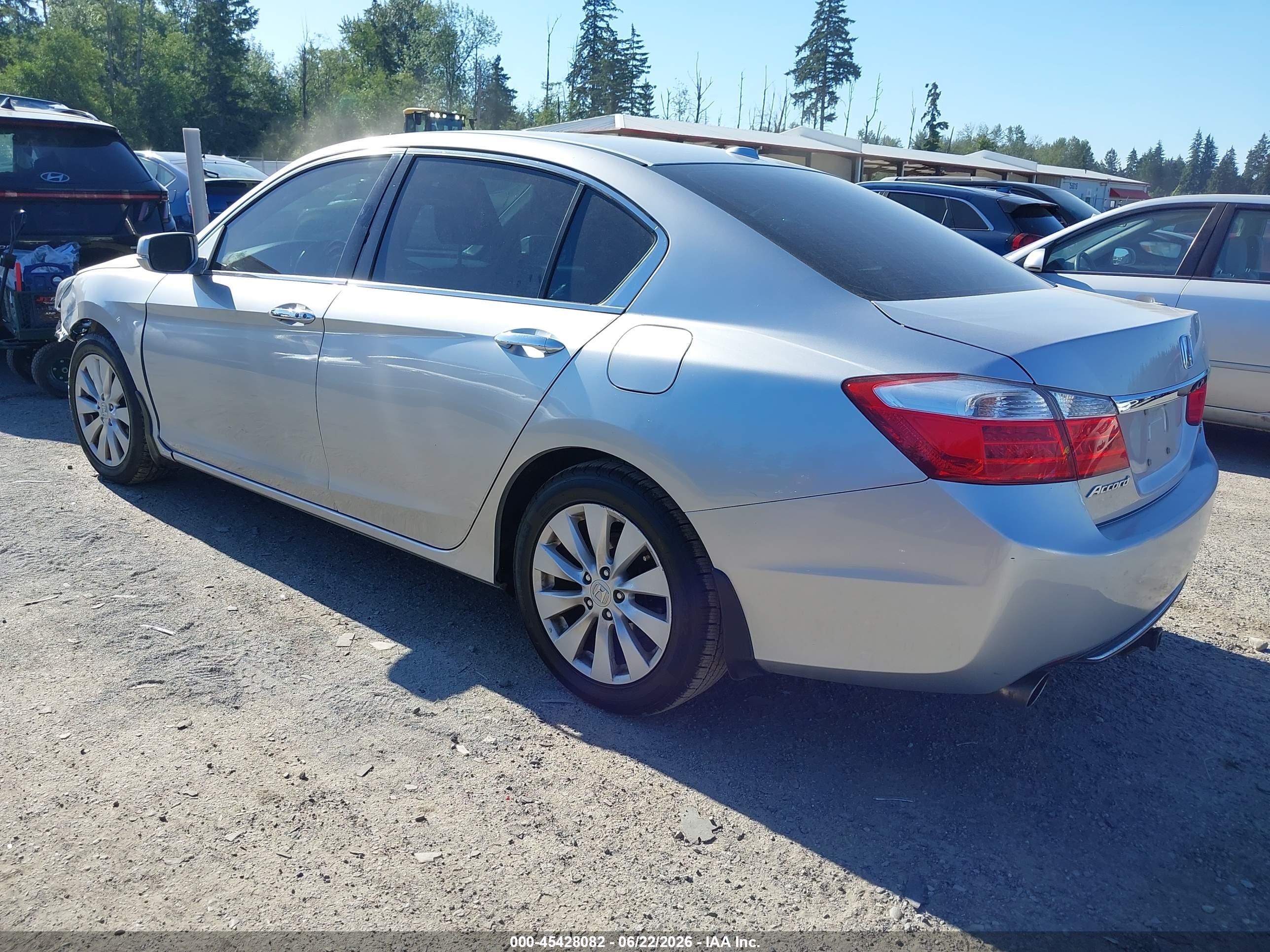 2014 Honda Accord Ex-l V-6 Silver vin: 1HGCR3F81EA039944