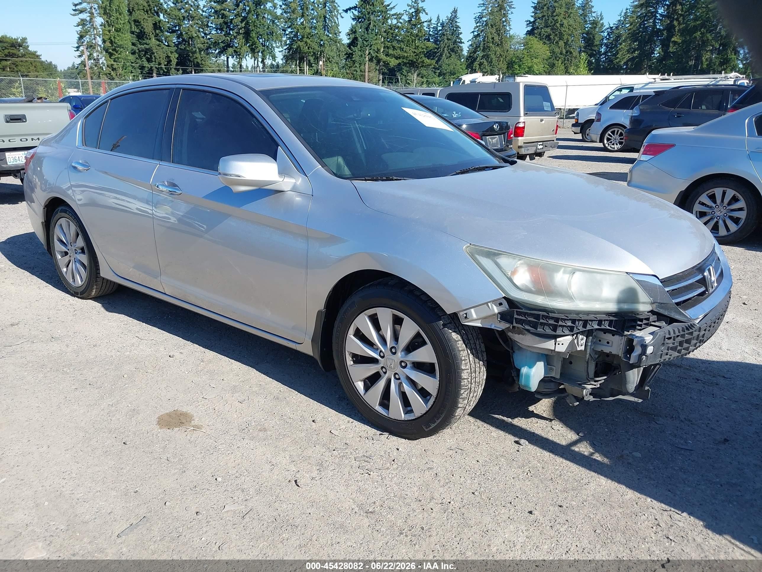 2014 Honda Accord Ex-l V-6 Silver vin: 1HGCR3F81EA039944