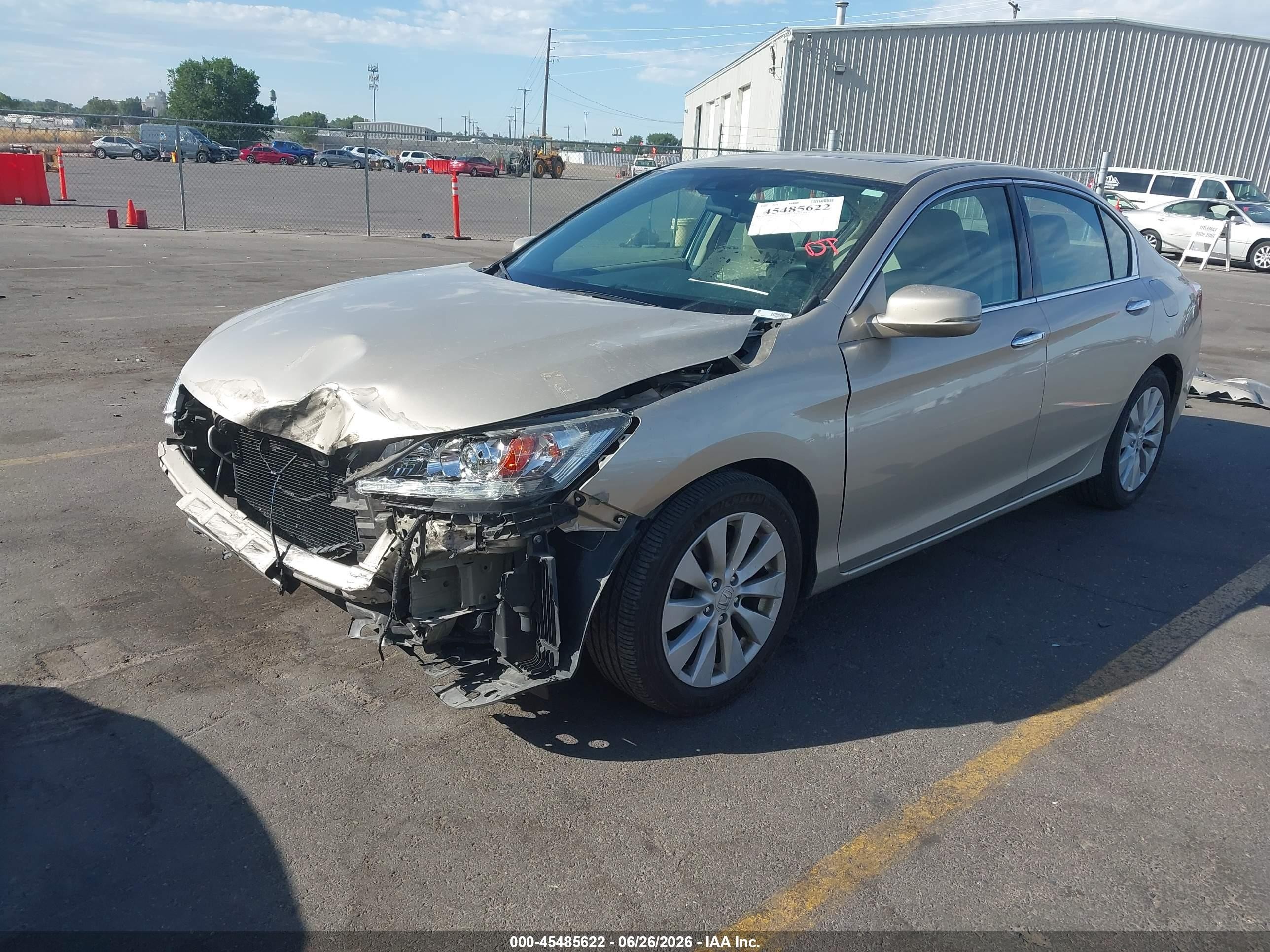 2014 Honda Accord Ex-l V-6 Cream vin: 1HGCR3F81EA040351