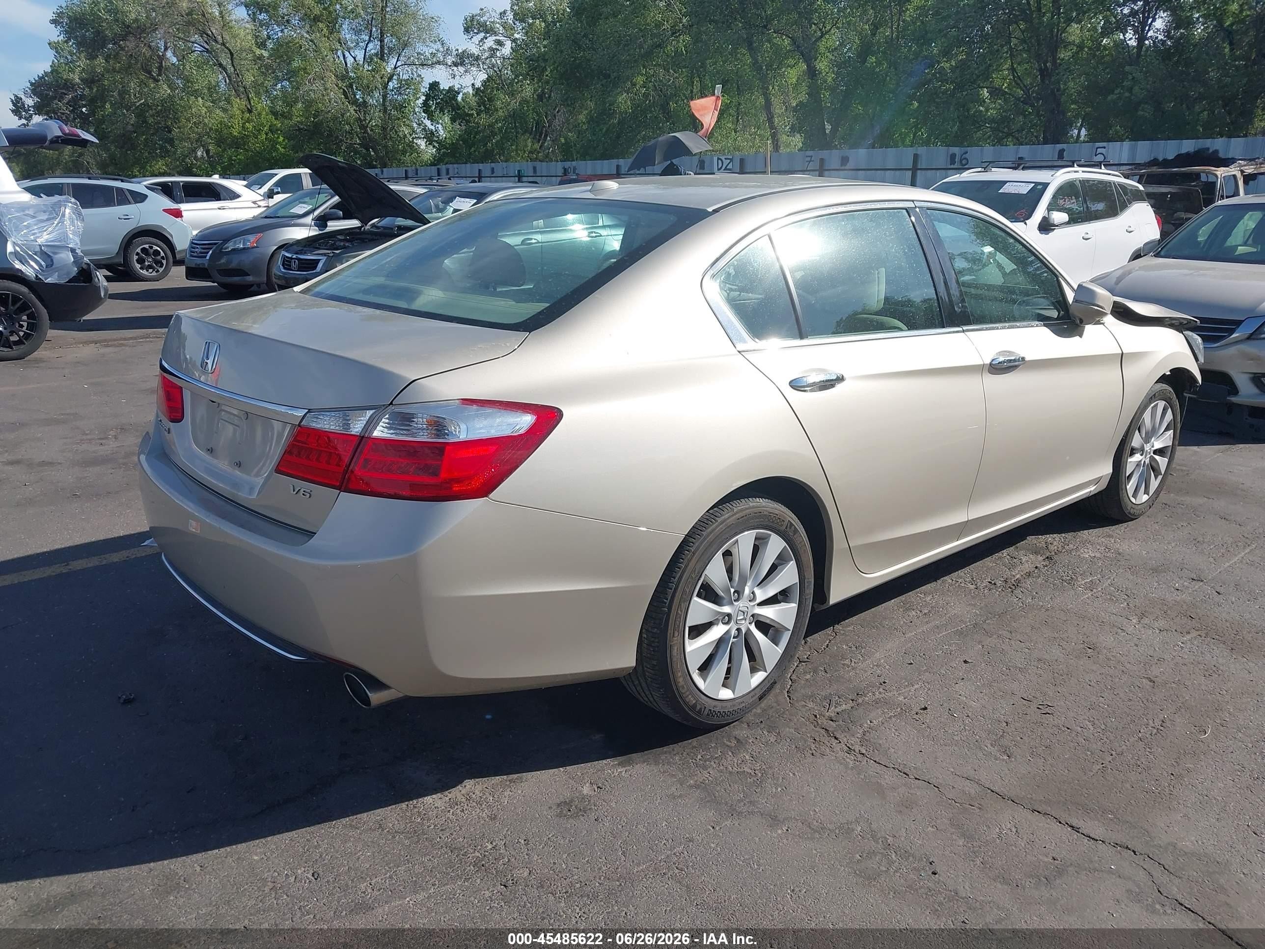 2014 Honda Accord Ex-l V-6 Cream vin: 1HGCR3F81EA040351