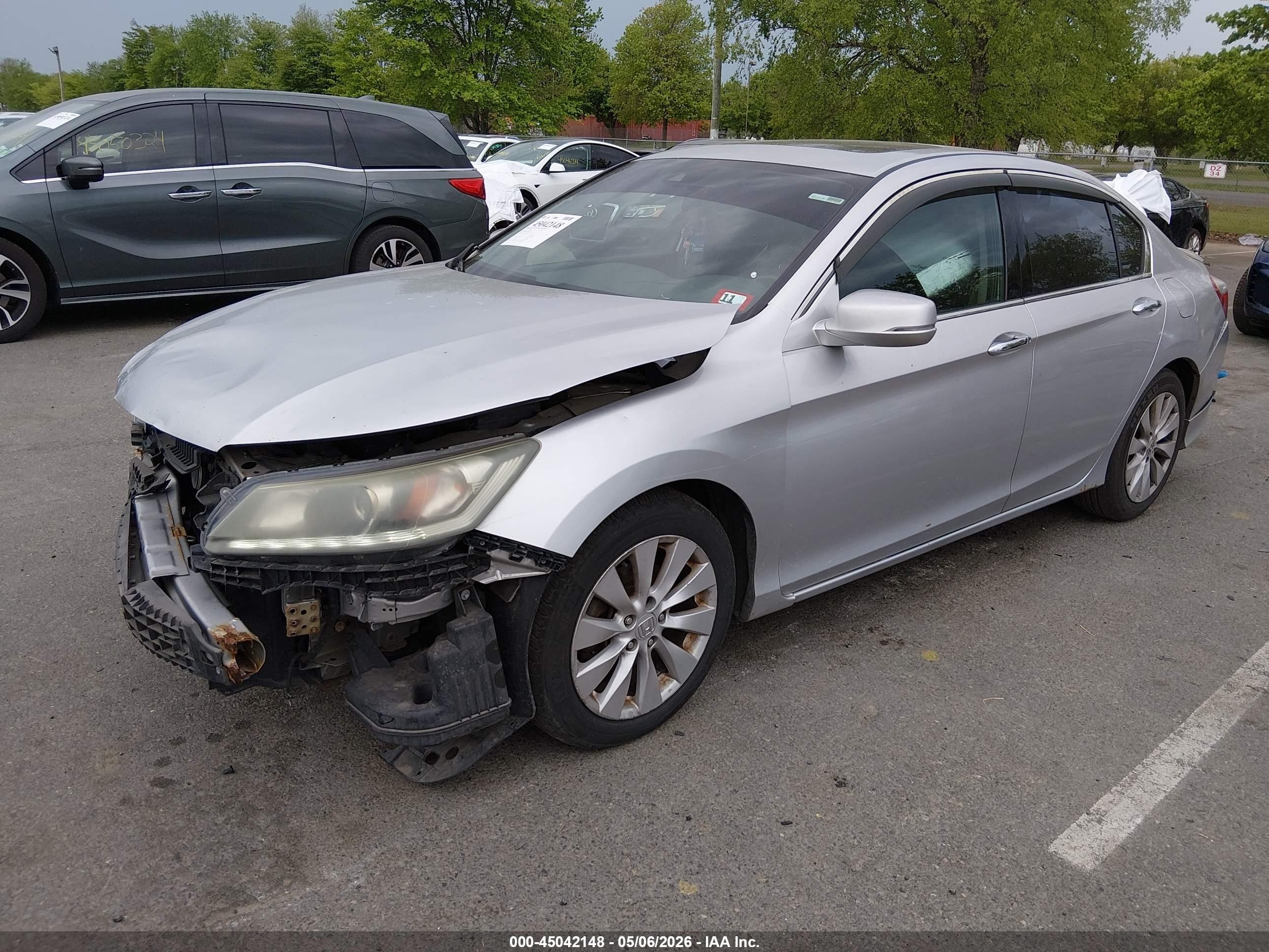 2015 Honda Accord Ex-l V-6 Gray vin: 1HGCR3F81FA003365