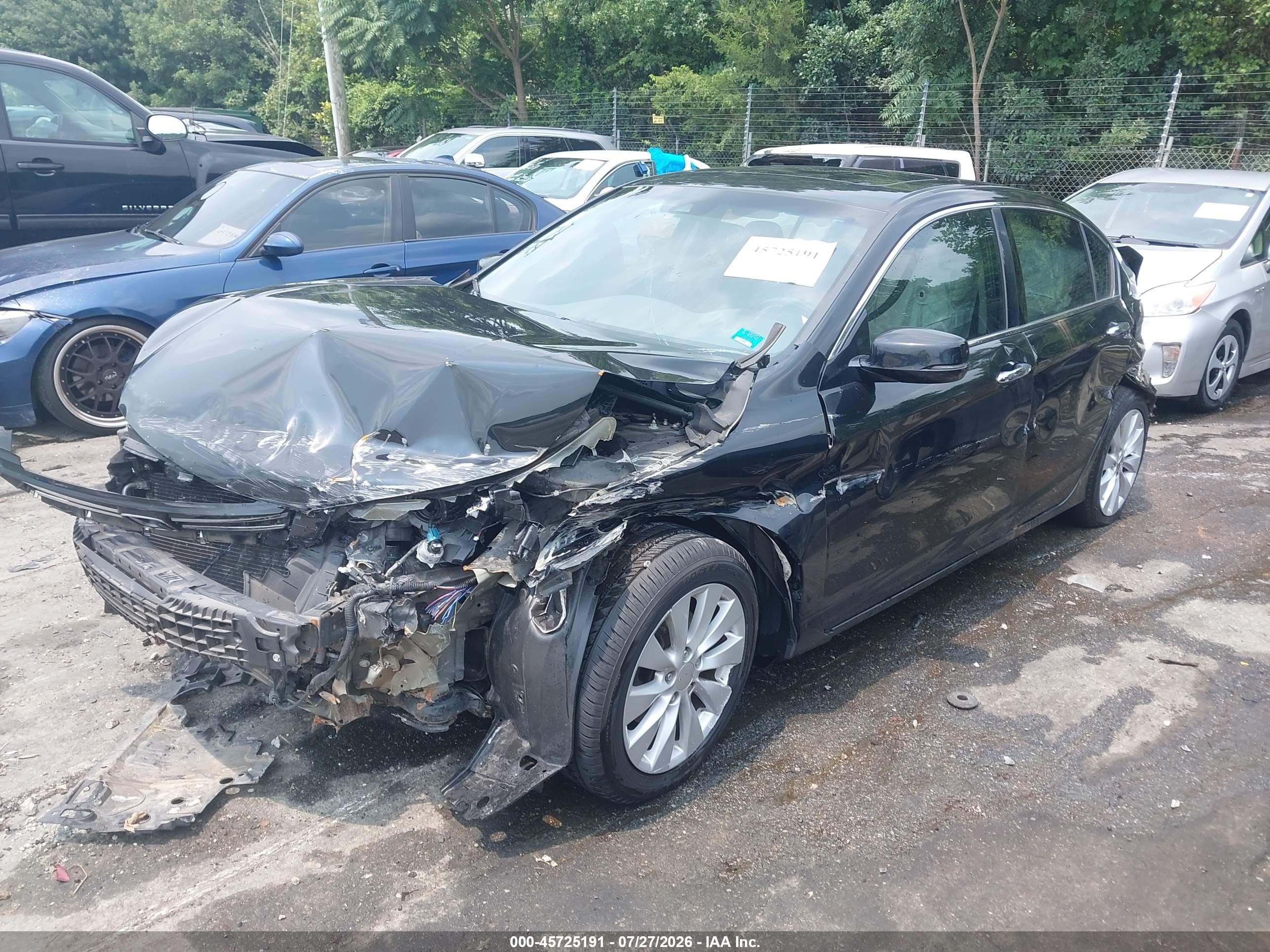 2015 Honda Accord Ex-l V-6 Black vin: 1HGCR3F81FA019209