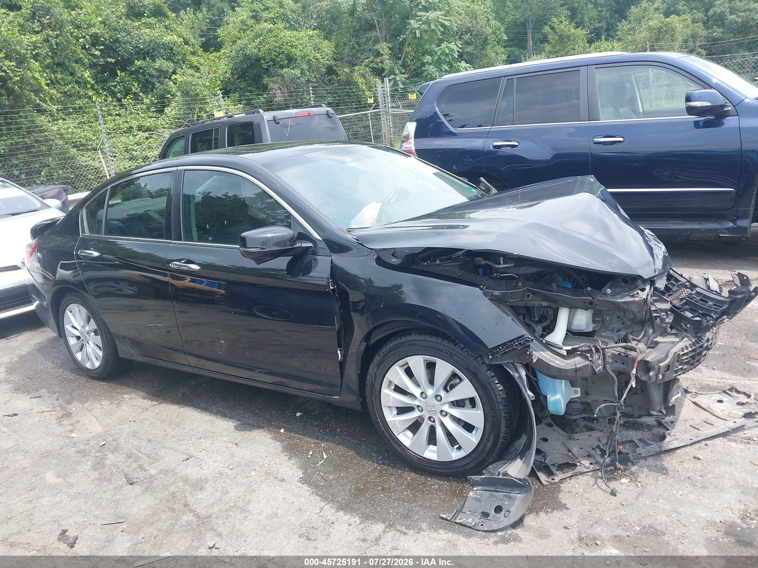 2015 Honda Accord Ex-l V-6 Black vin: 1HGCR3F81FA019209