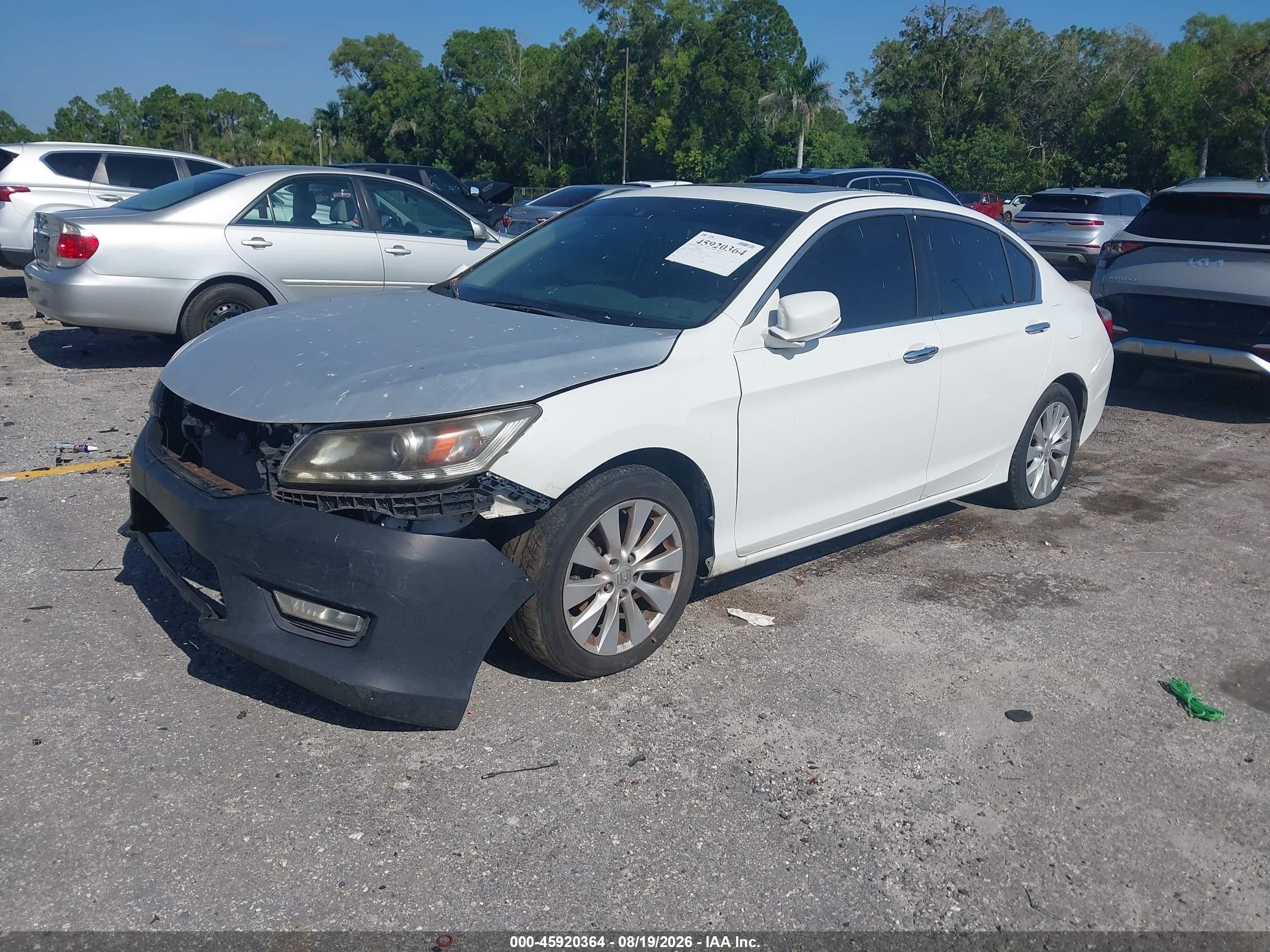2015 Honda Accord Ex-l V-6 Белый vin: 1HGCR3F81FA034602