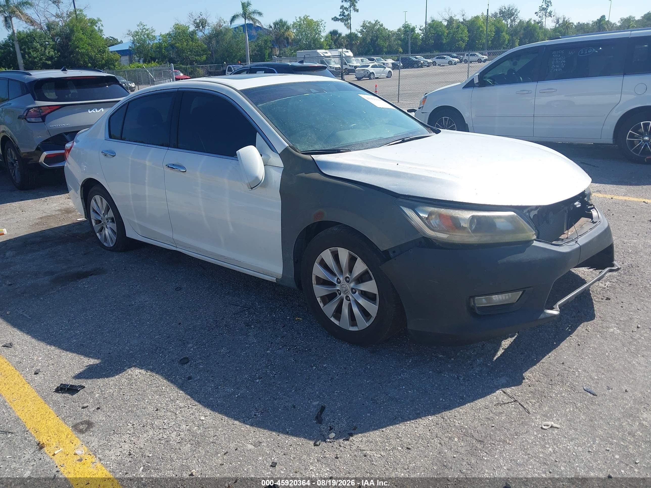 2015 Honda Accord Ex-l V-6 Белый vin: 1HGCR3F81FA034602