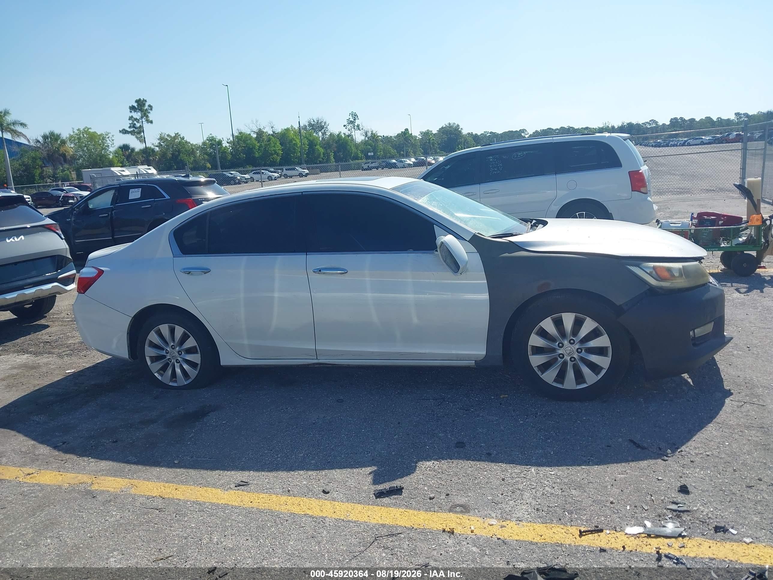 2015 Honda Accord Ex-l V-6 Белый vin: 1HGCR3F81FA034602