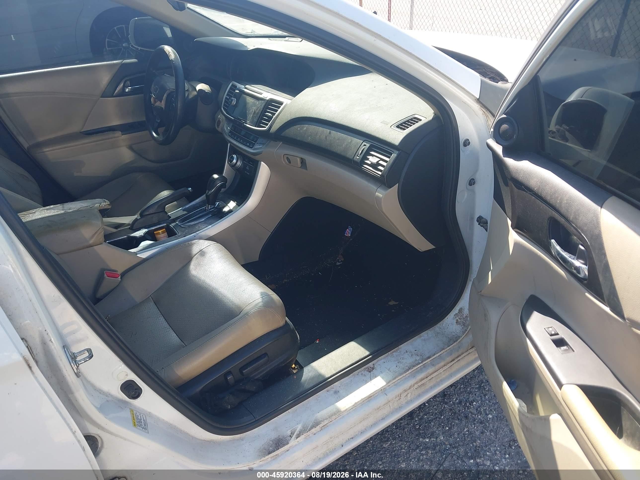 2015 Honda Accord Ex-l V-6 Белый vin: 1HGCR3F81FA034602