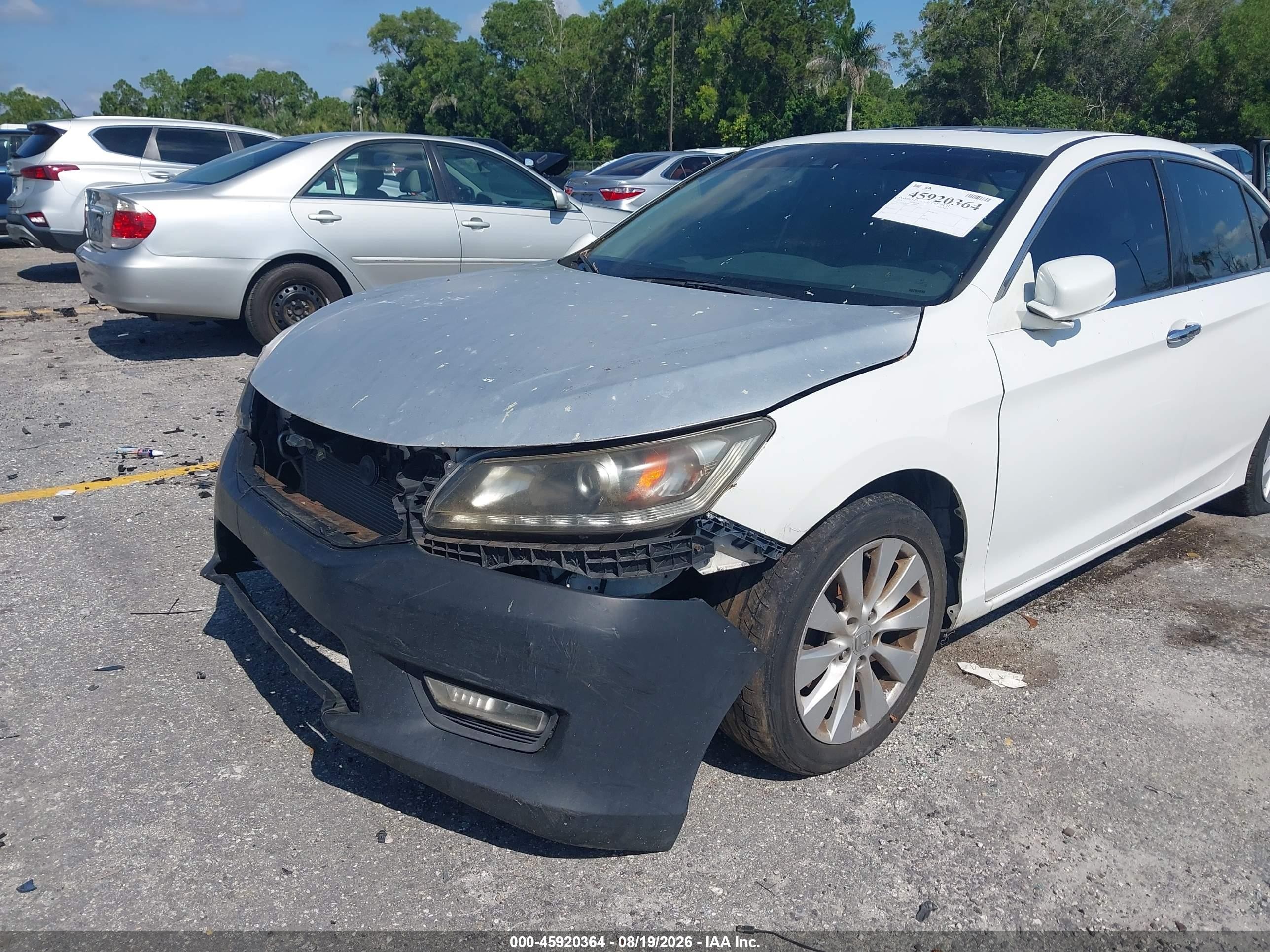 2015 Honda Accord Ex-l V-6 Белый vin: 1HGCR3F81FA034602
