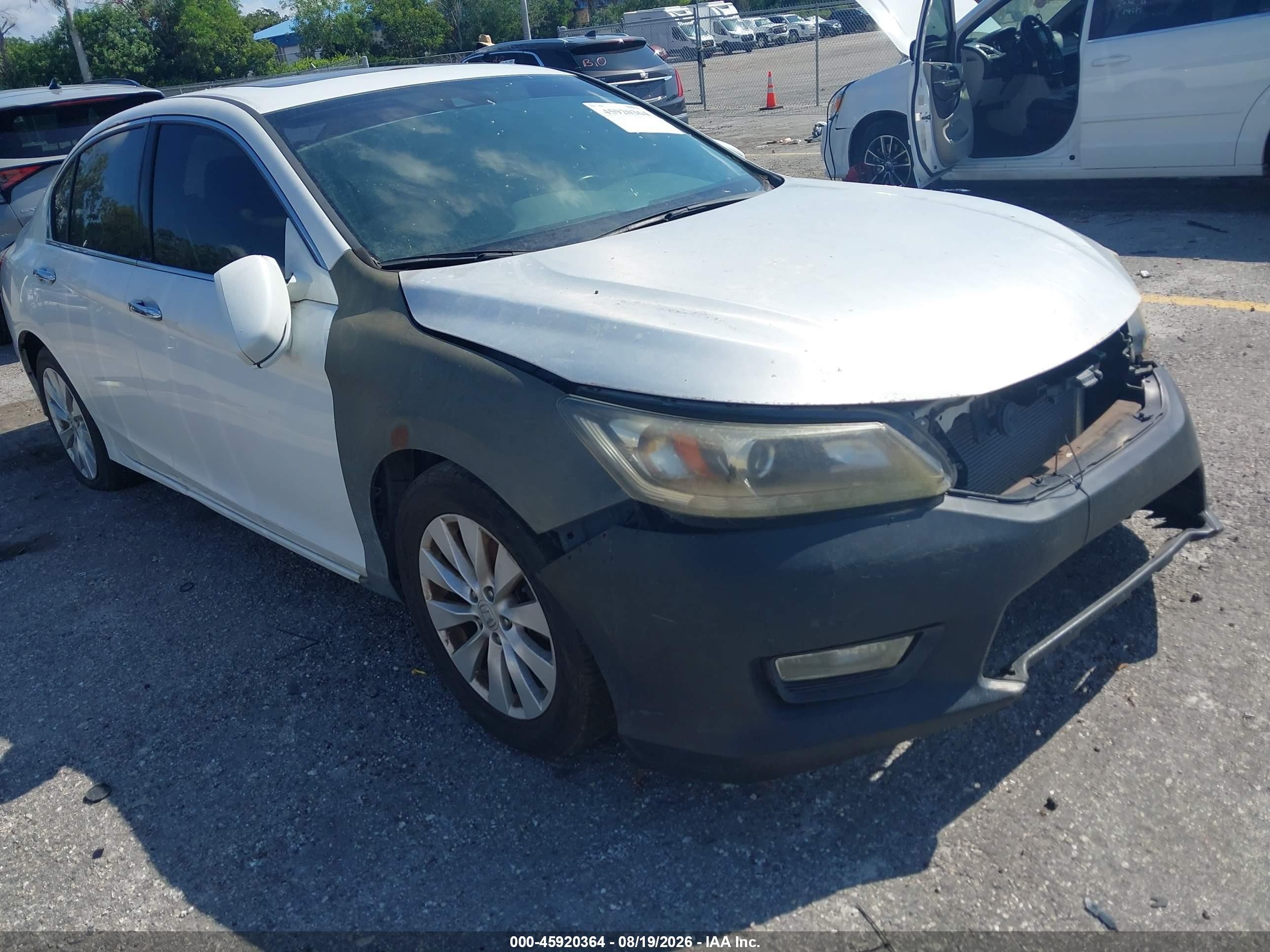 2015 Honda Accord Ex-l V-6 Белый vin: 1HGCR3F81FA034602