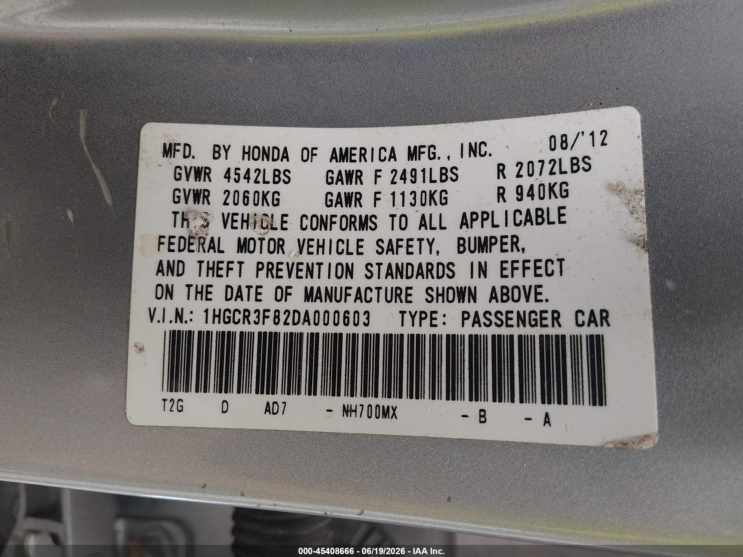 2013 Honda Accord Ex-l V-6 Silver vin: 1HGCR3F82DA000603