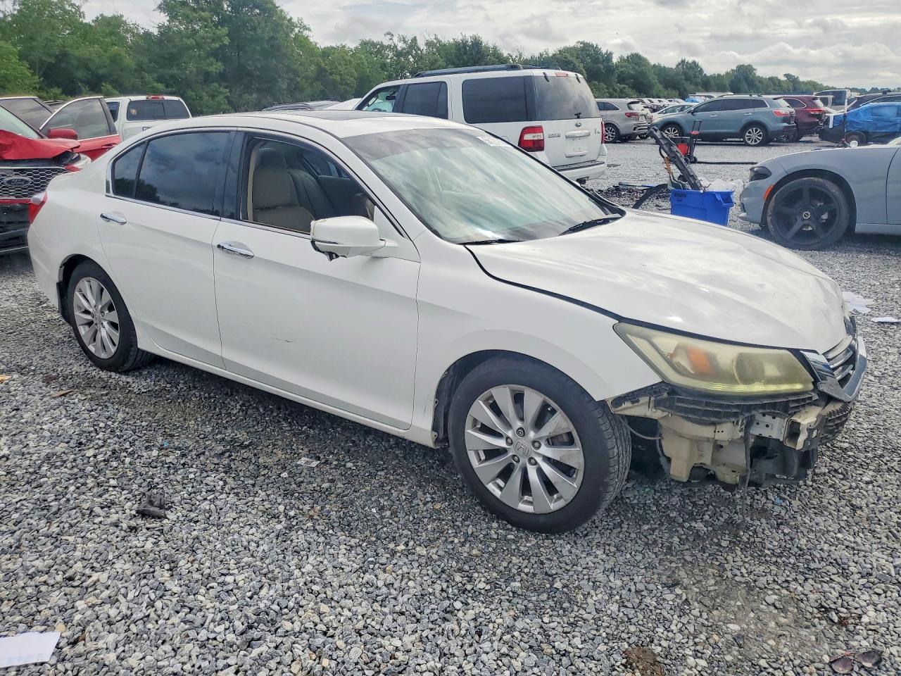 2013 Honda Accord Exl White vin: 1HGCR3F82DA005137