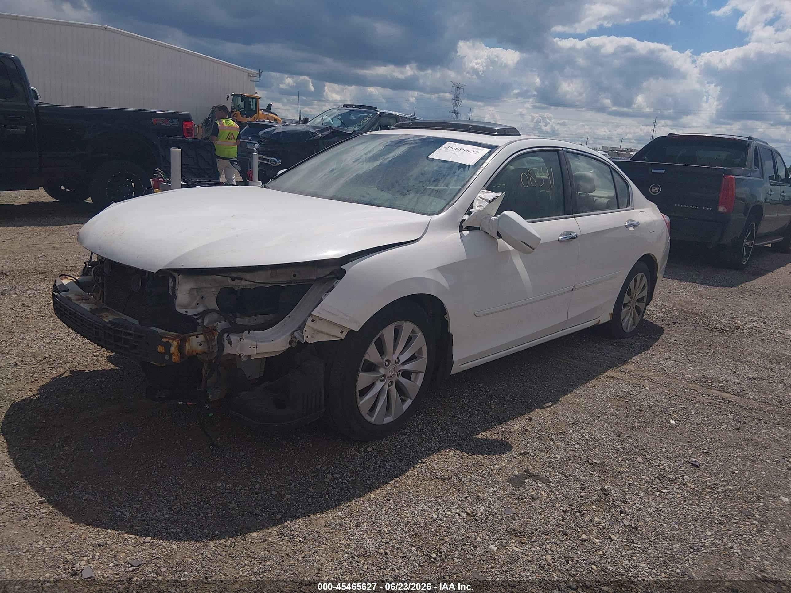 2013 Honda Accord Ex-l V-6 Белый vin: 1HGCR3F82DA011214