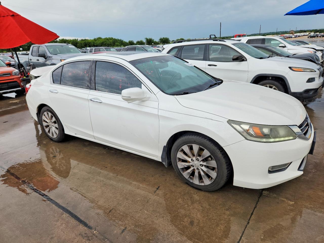 2013 Honda Accord Exl White vin: 1HGCR3F82DA024755
