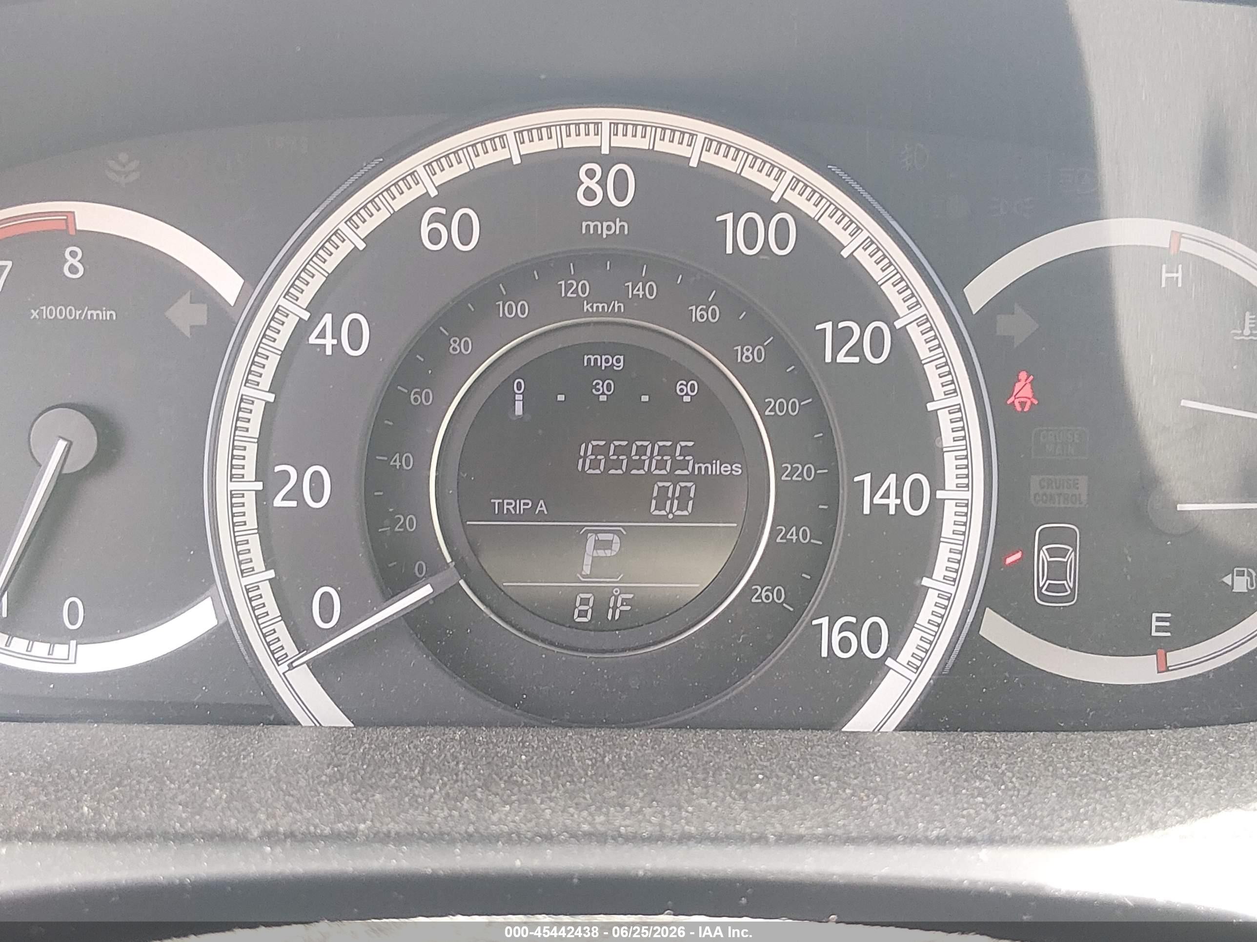 2013 Honda Accord Ex-l V-6 Champagne vin: 1HGCR3F82DA042236