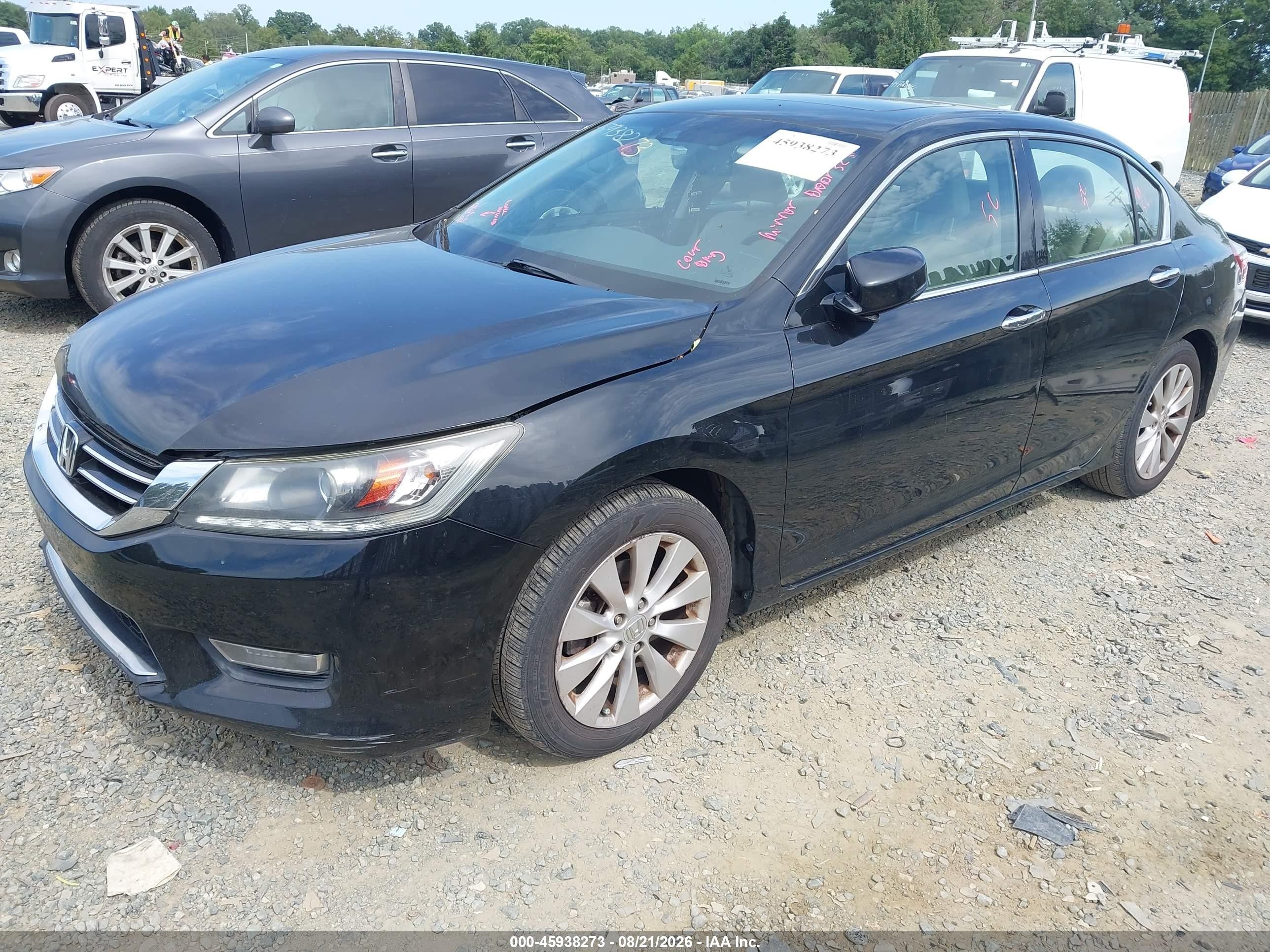 2013 Honda Accord Ex-l V-6 Black vin: 1HGCR3F82DA045055