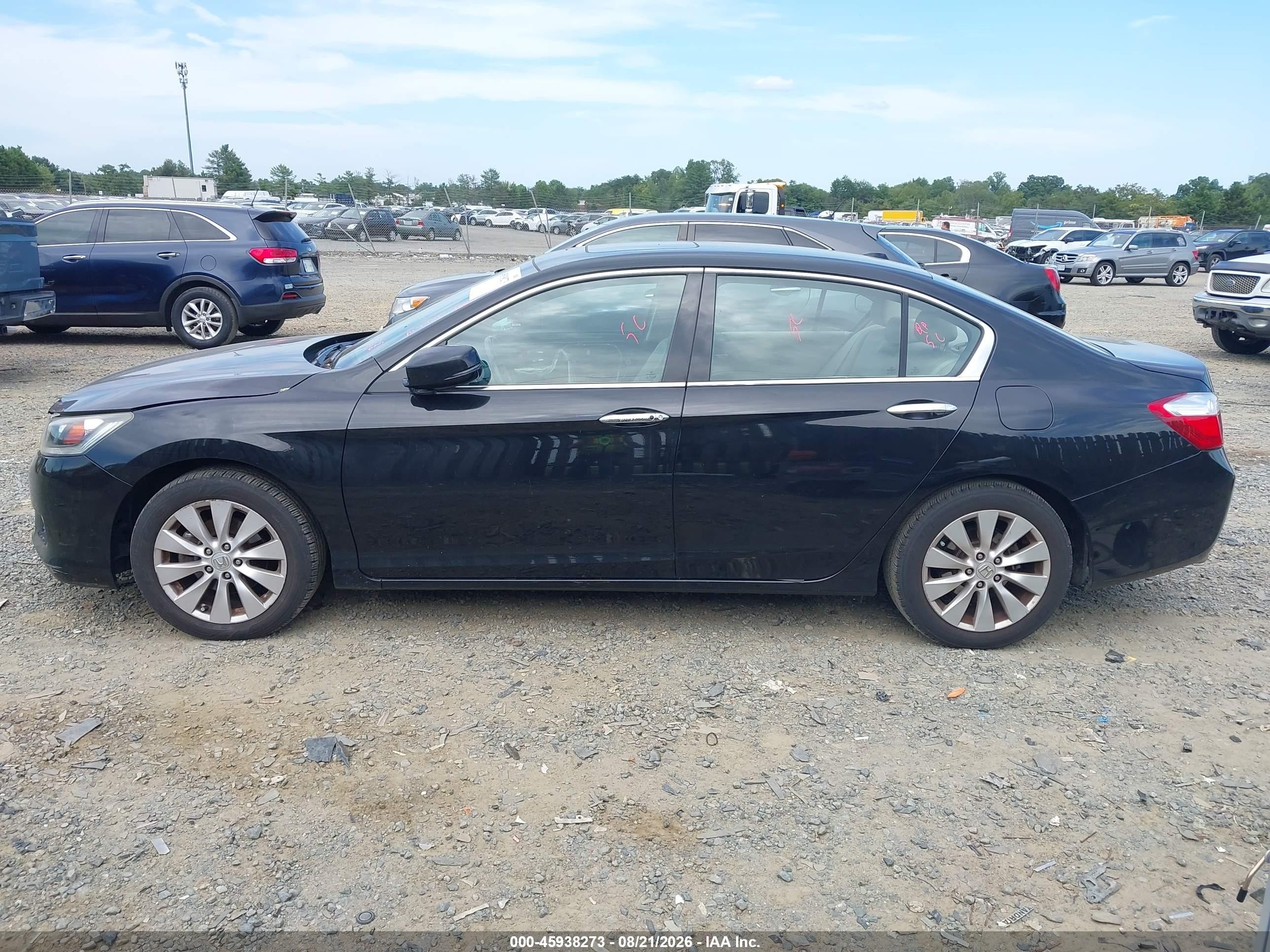 2013 Honda Accord Ex-l V-6 Black vin: 1HGCR3F82DA045055