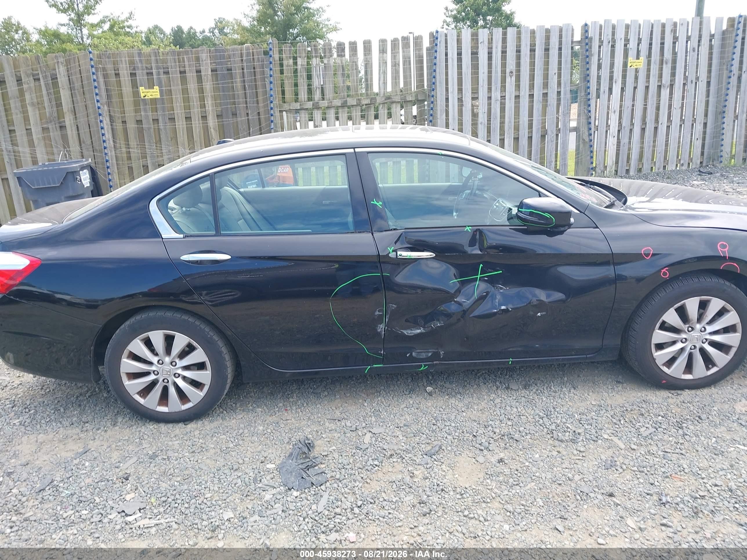 2013 Honda Accord Ex-l V-6 Black vin: 1HGCR3F82DA045055