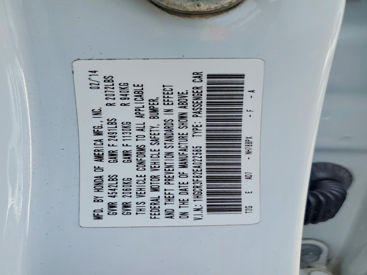 2014 Honda Accord Exl White vin: 1HGCR3F82EA022585