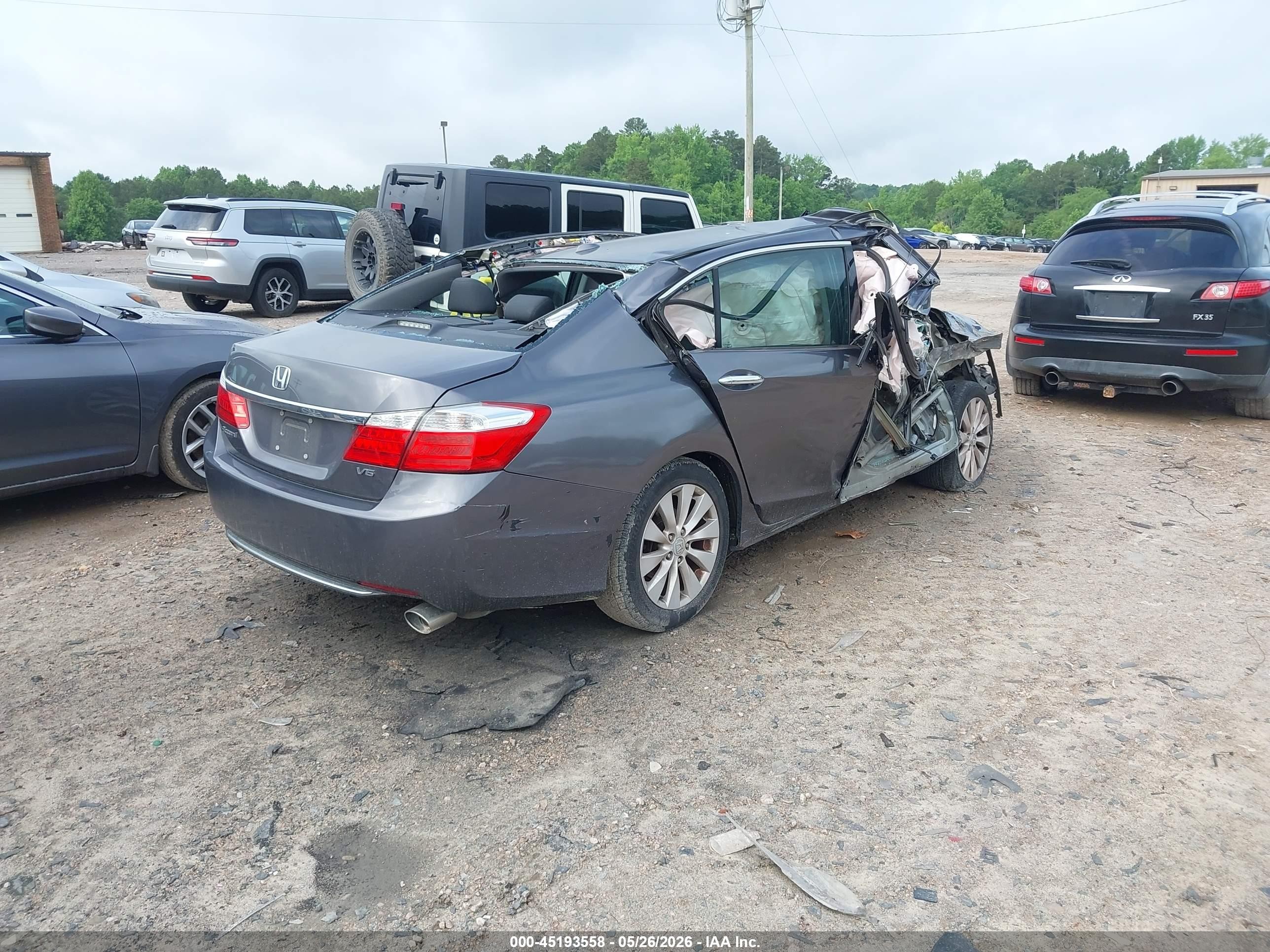 2015 Honda Accord Ex-l V-6 Серый vin: 1HGCR3F82FA000944