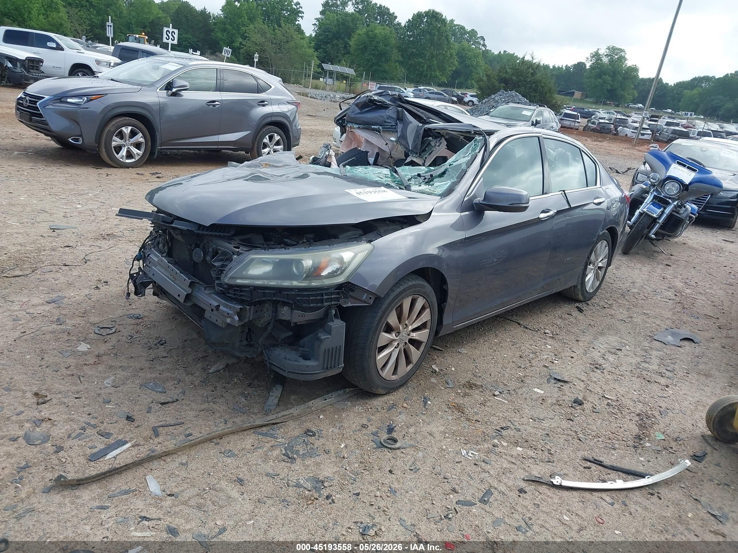 2015 Honda Accord Ex-l V-6 Серый vin: 1HGCR3F82FA000944