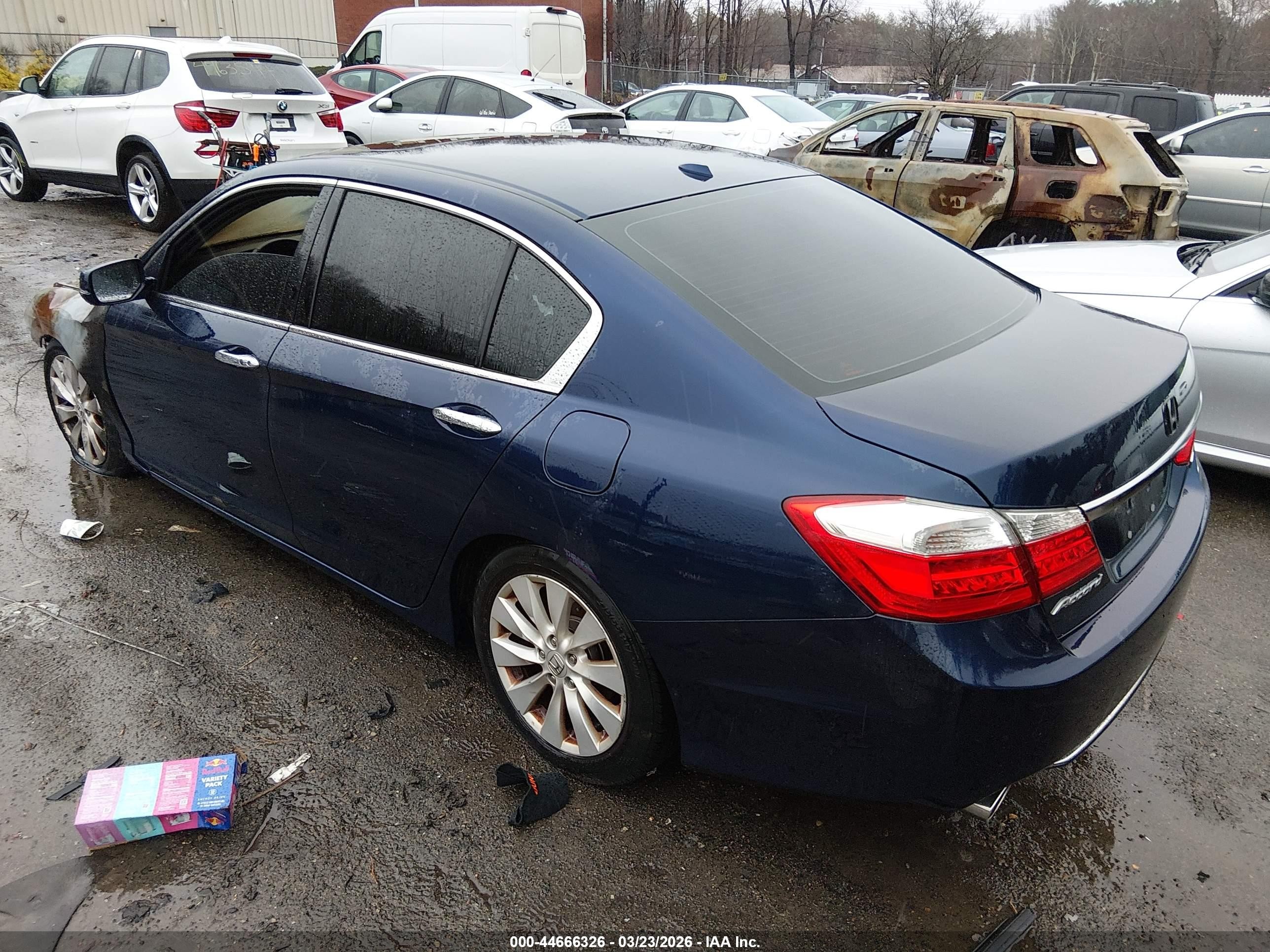 2015 Honda Accord Ex-l V-6 Синий vin: 1HGCR3F82FA007604
