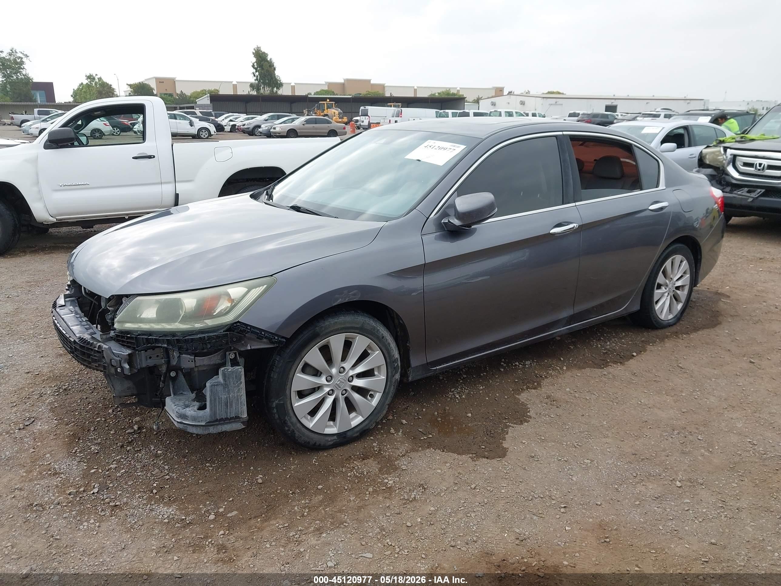 2015 Honda Accord Ex-l V-6 Gray vin: 1HGCR3F82FA008266