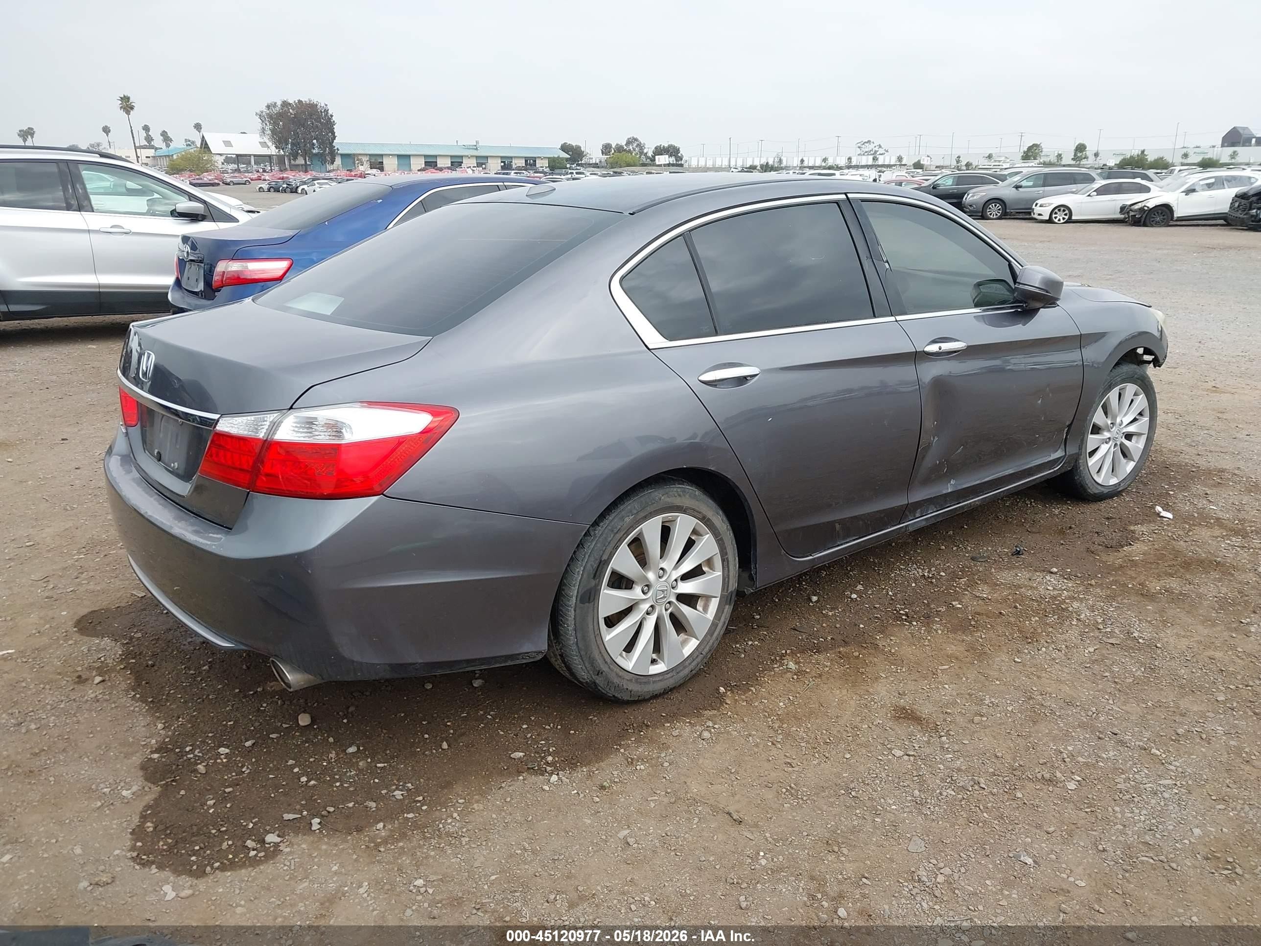 2015 Honda Accord Ex-l V-6 Gray vin: 1HGCR3F82FA008266