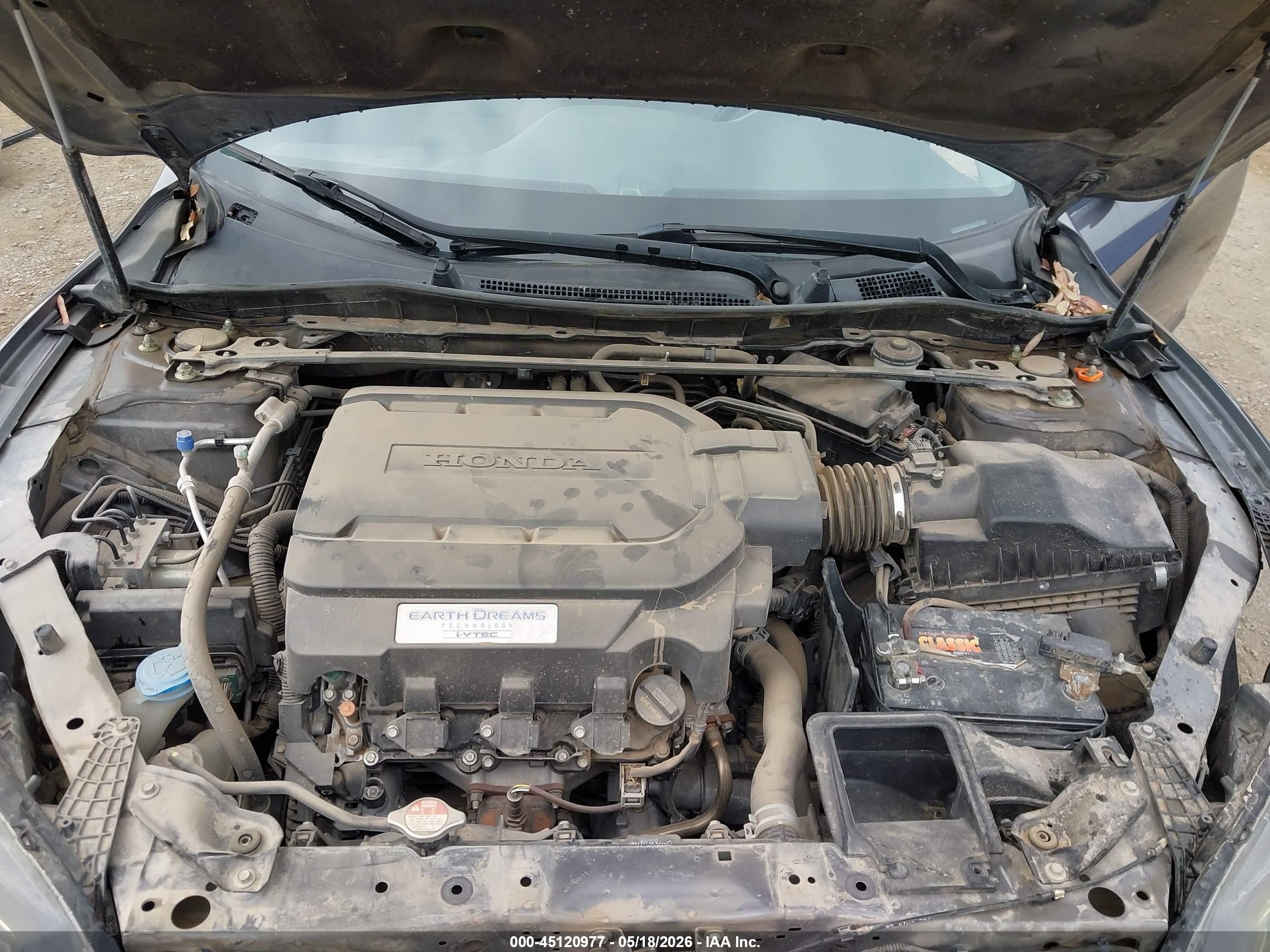 2015 Honda Accord Ex-l V-6 Gray vin: 1HGCR3F82FA008266