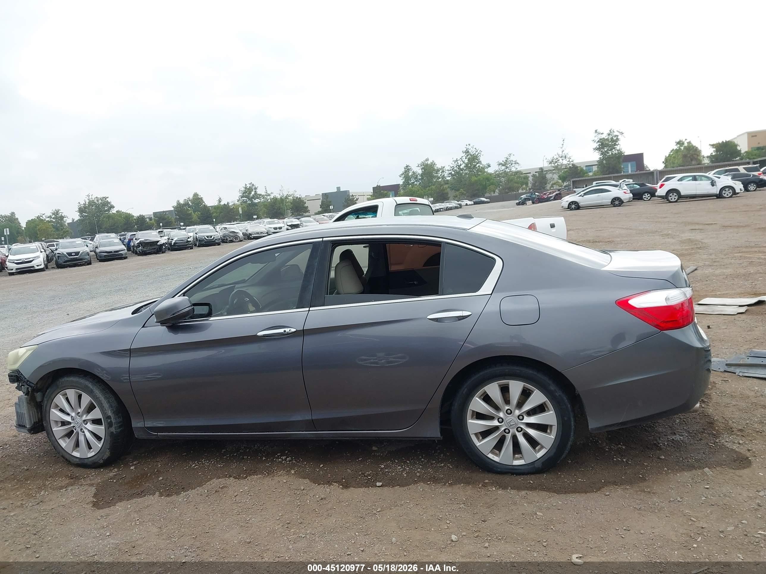 2015 Honda Accord Ex-l V-6 Gray vin: 1HGCR3F82FA008266