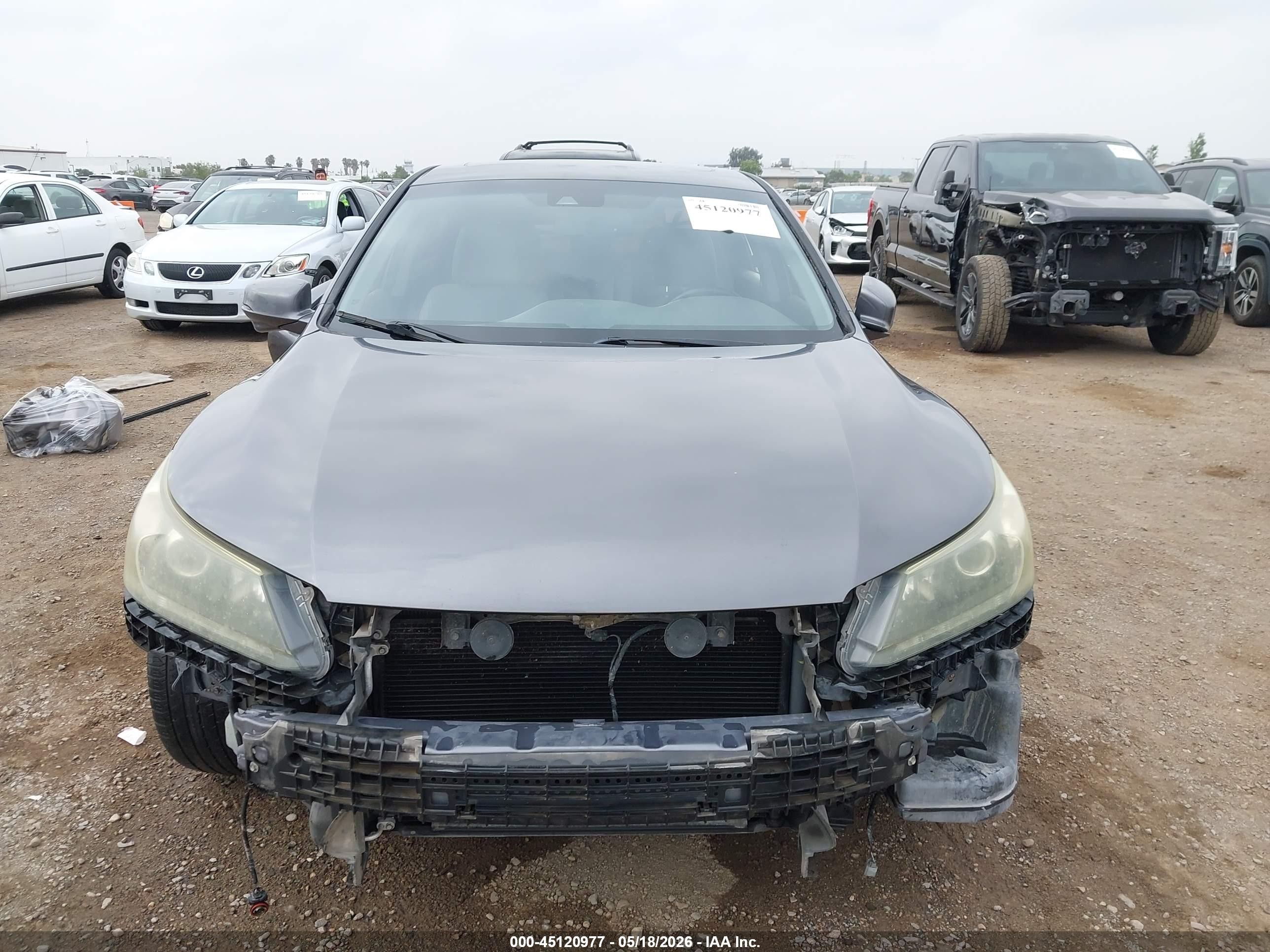 2015 Honda Accord Ex-l V-6 Gray vin: 1HGCR3F82FA008266