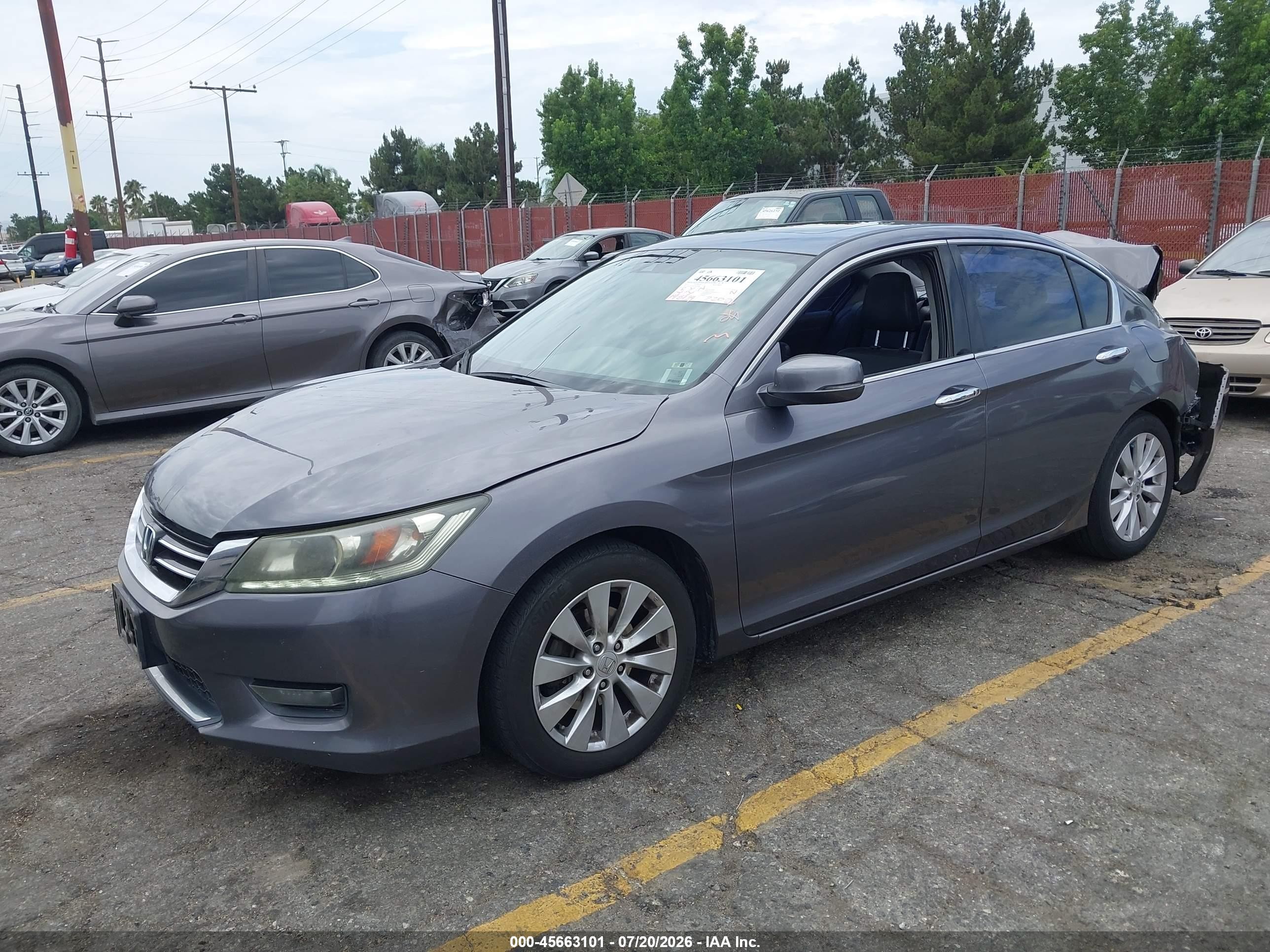 2015 Honda Accord Ex-l V-6 Gray vin: 1HGCR3F82FA010406
