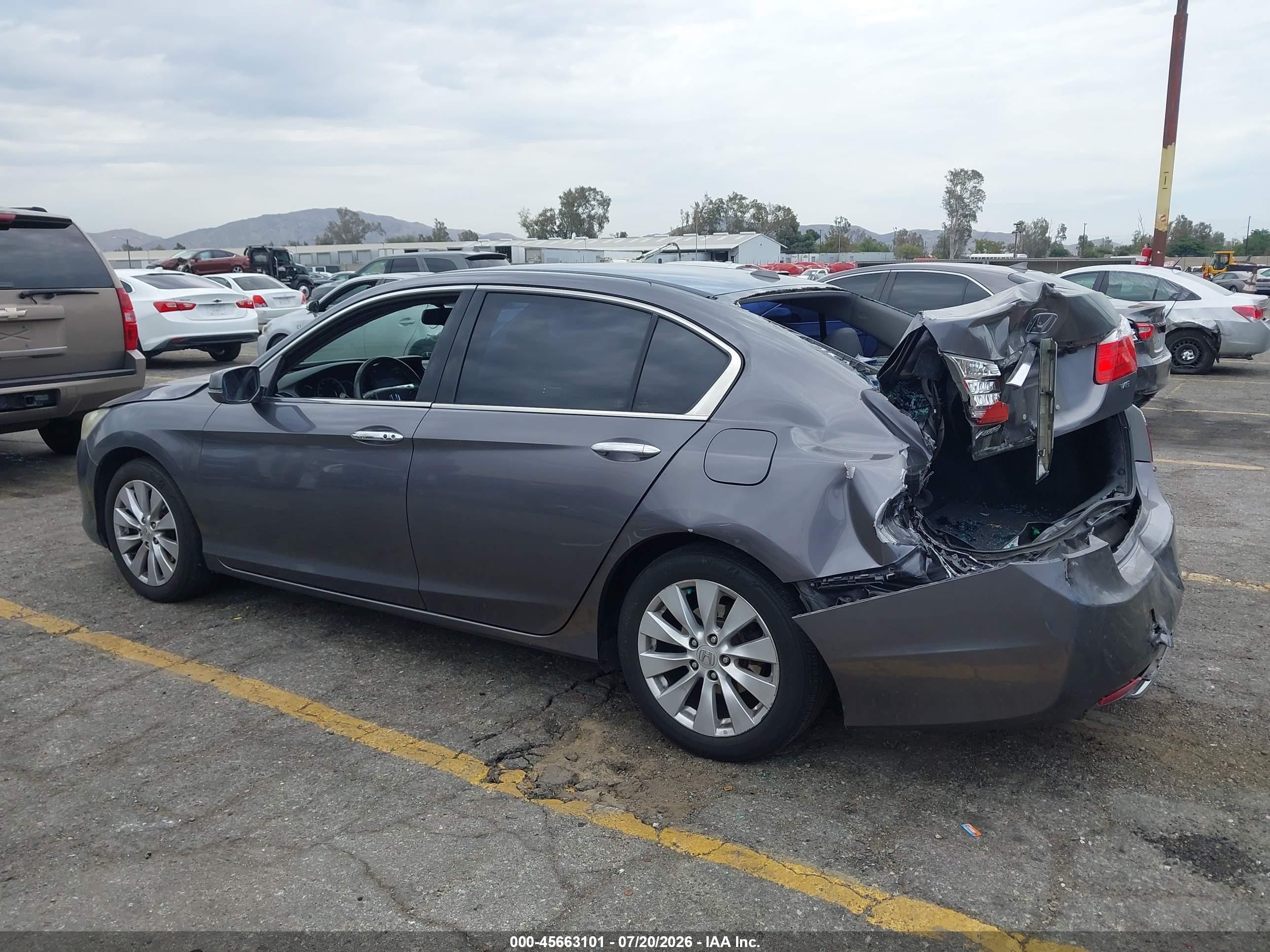 2015 Honda Accord Ex-l V-6 Gray vin: 1HGCR3F82FA010406