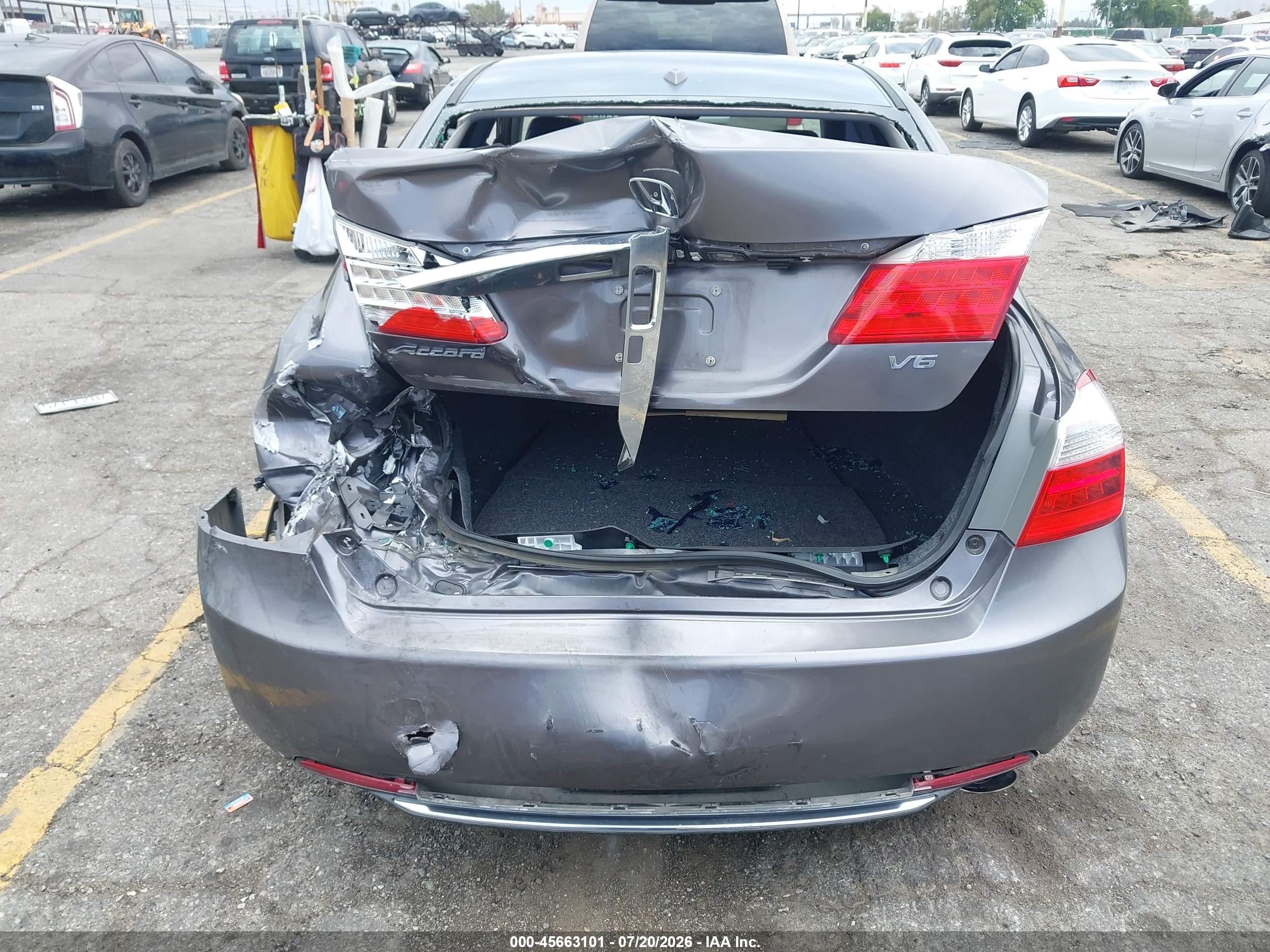 2015 Honda Accord Ex-l V-6 Gray vin: 1HGCR3F82FA010406