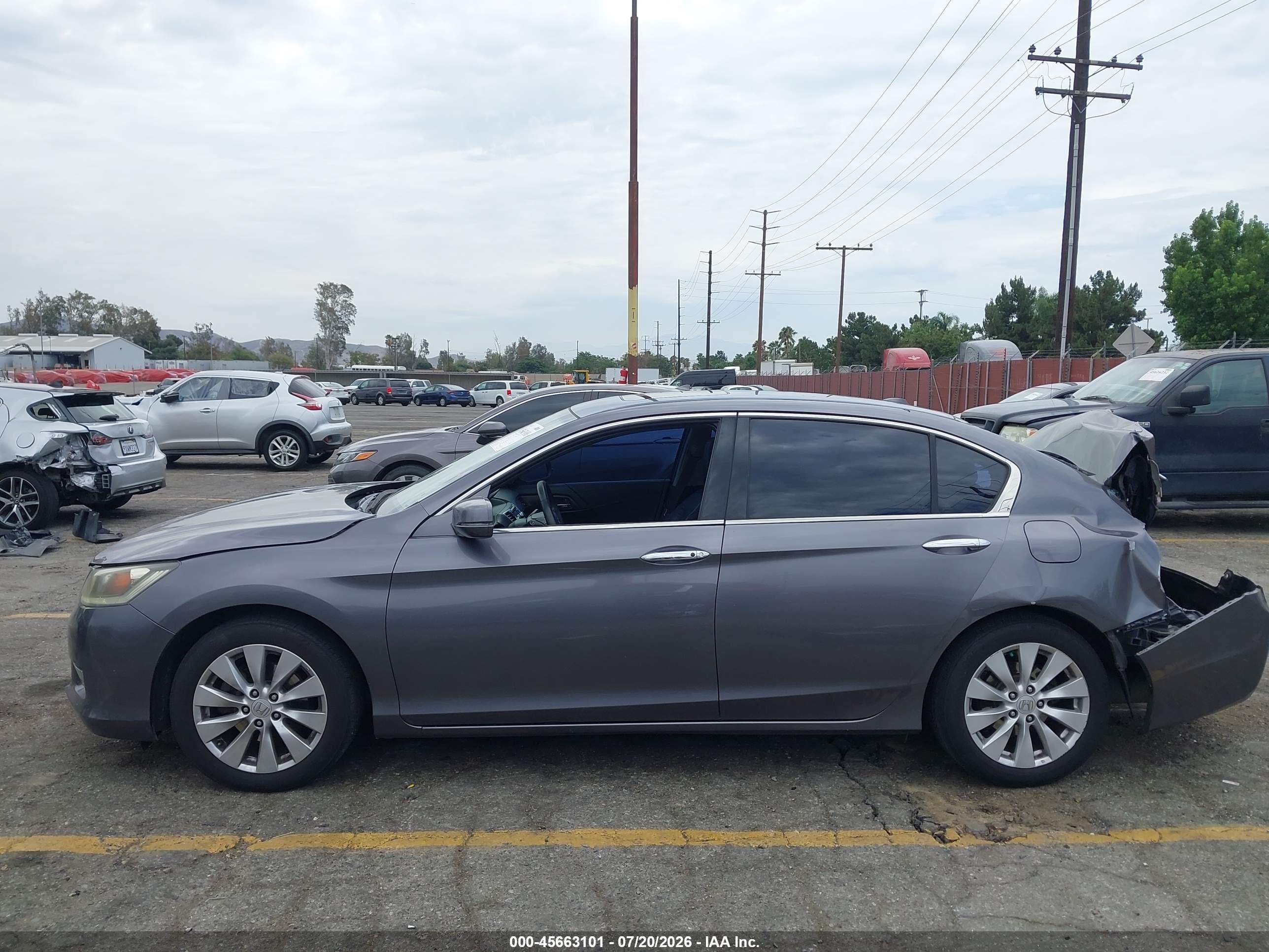 2015 Honda Accord Ex-l V-6 Gray vin: 1HGCR3F82FA010406
