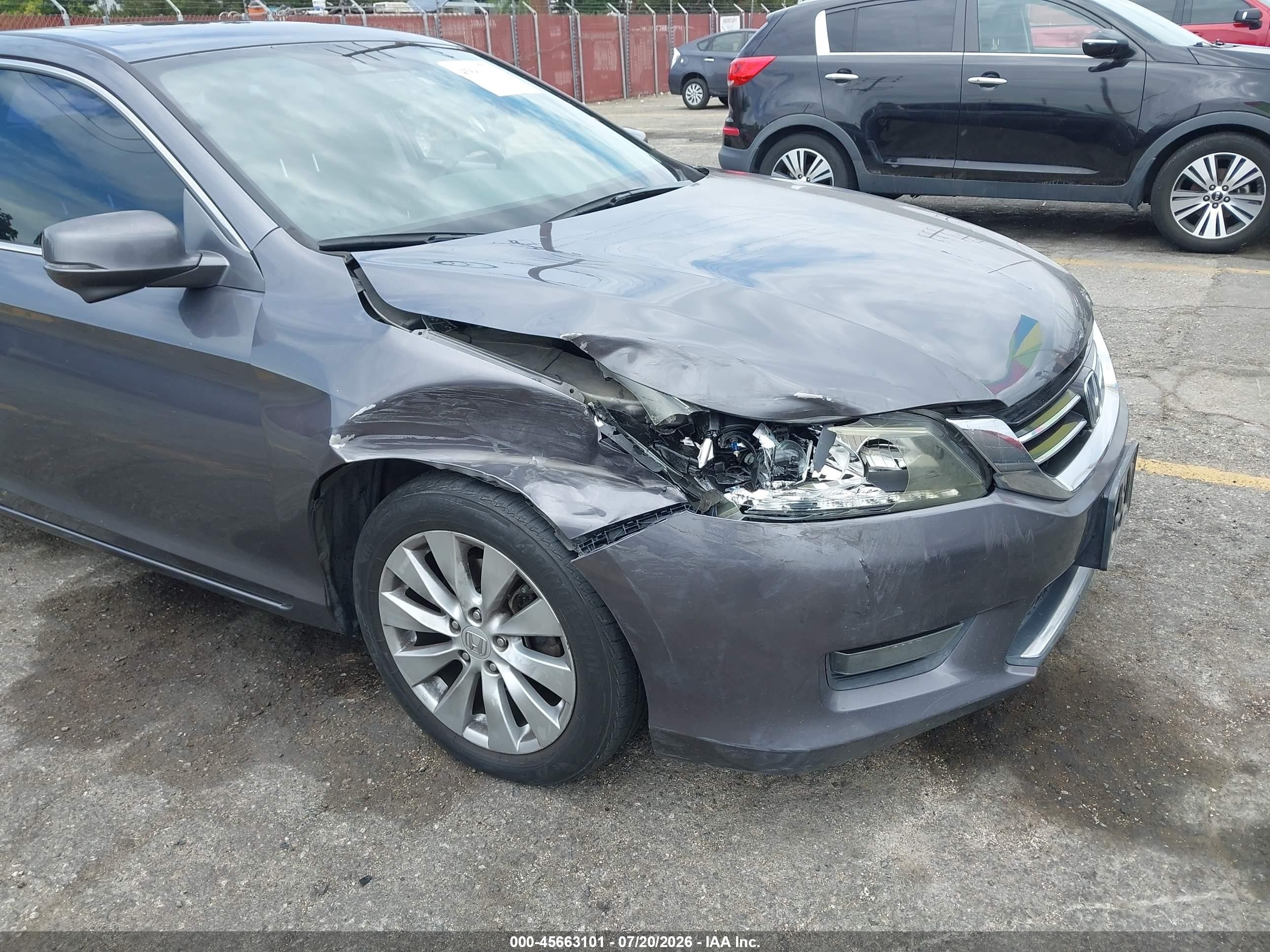 2015 Honda Accord Ex-l V-6 Gray vin: 1HGCR3F82FA010406