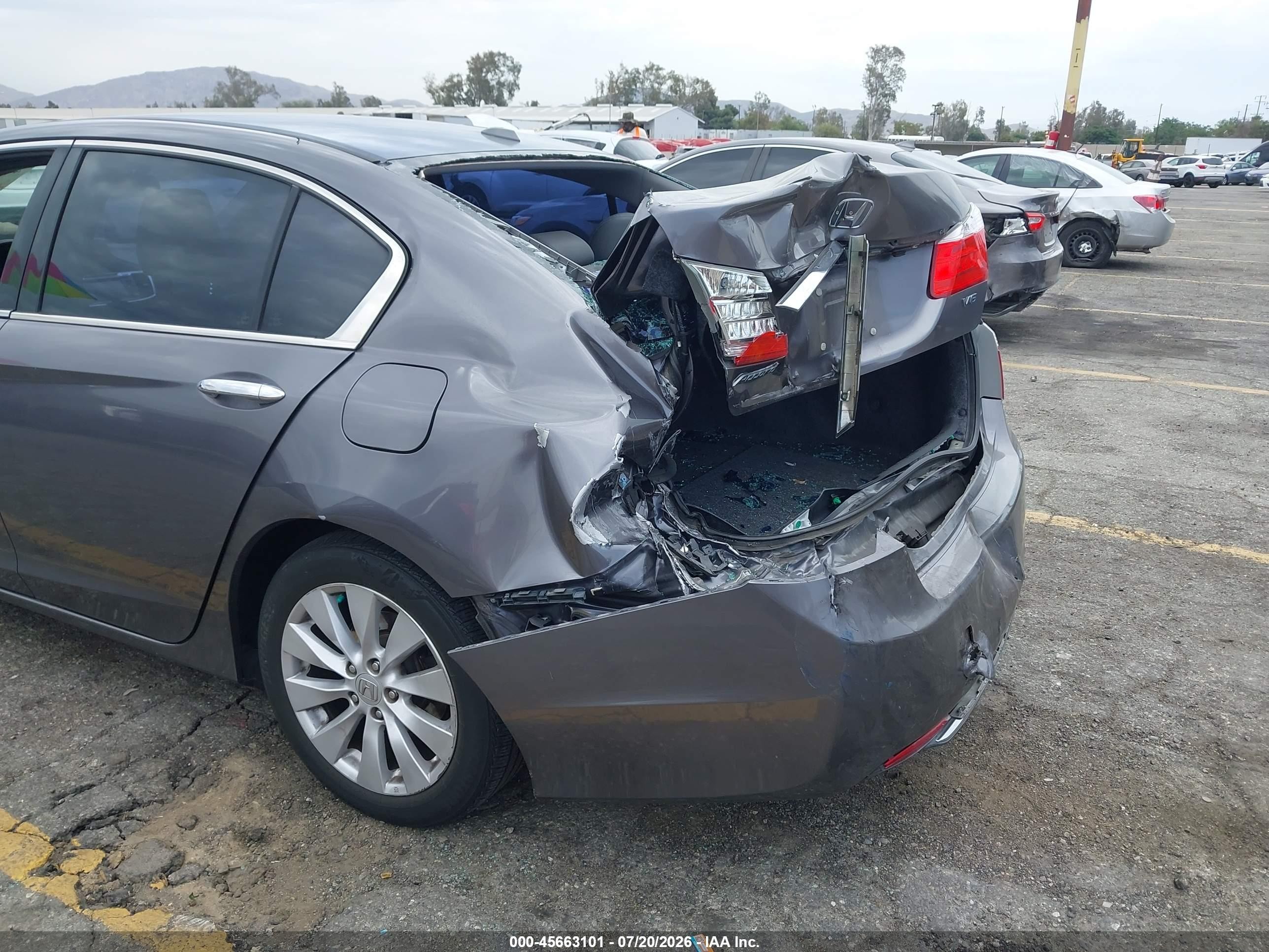 2015 Honda Accord Ex-l V-6 Gray vin: 1HGCR3F82FA010406