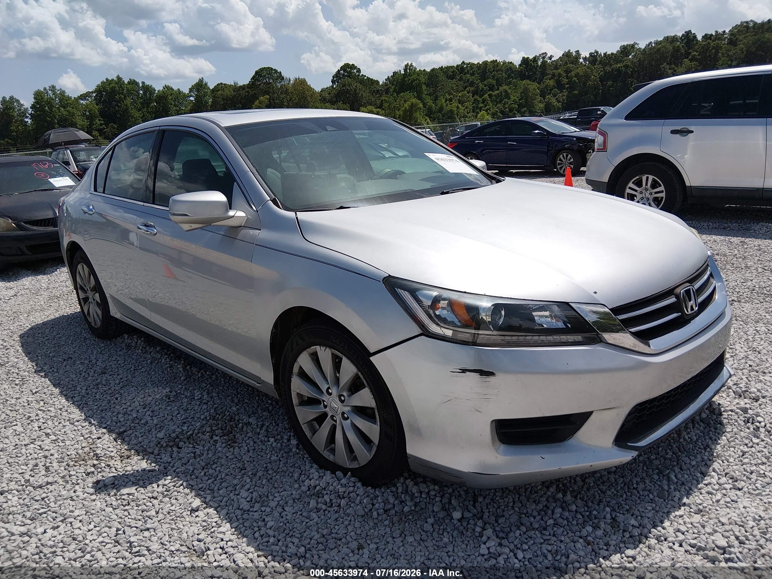 2015 Honda Accord Ex-l V-6 Silver vin: 1HGCR3F82FA014519