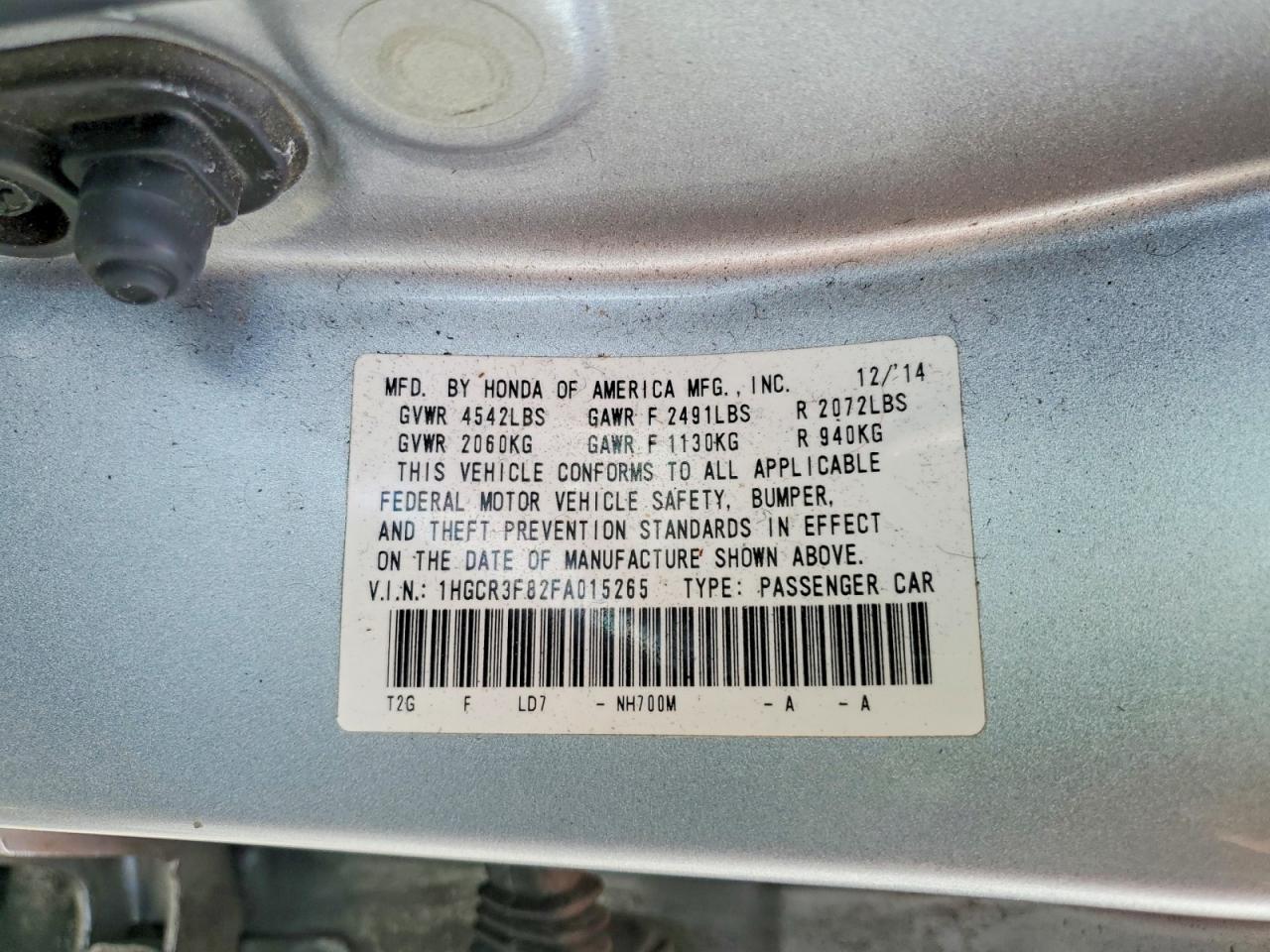 2015 Honda Accord Exl Silver vin: 1HGCR3F82FA015265