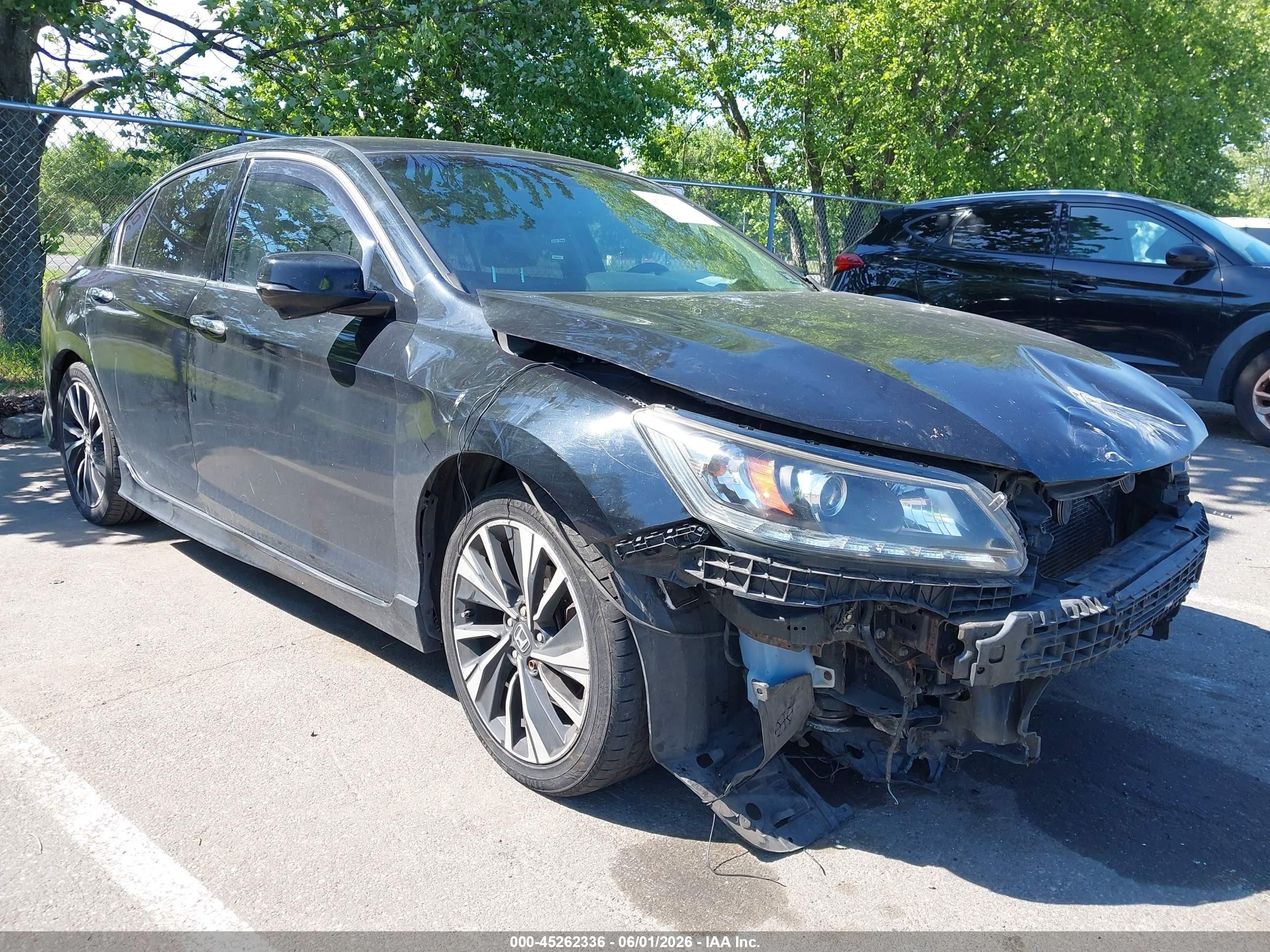 2015 Honda Accord Ex-l V-6 Black vin: 1HGCR3F82FA018649