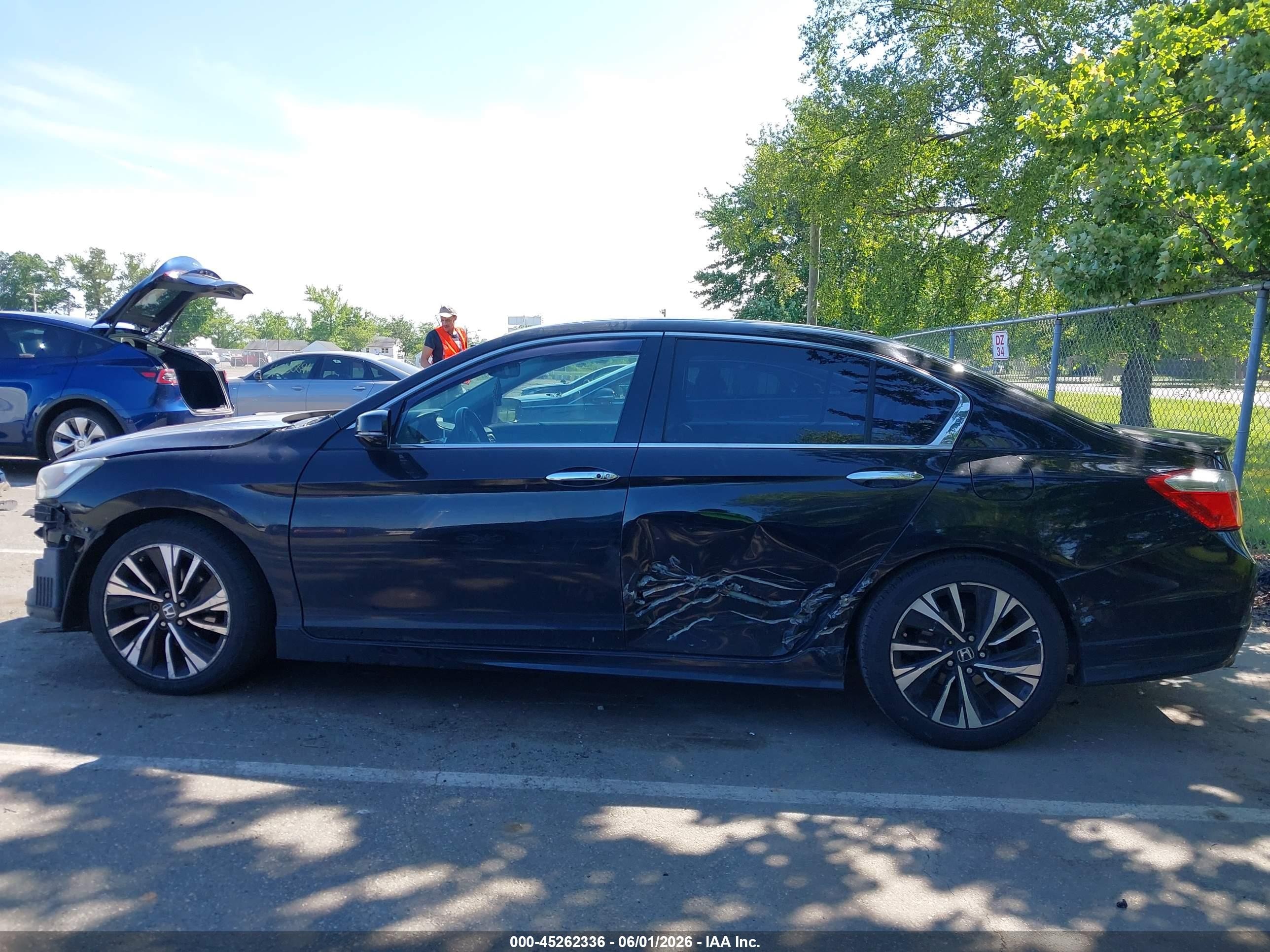 2015 Honda Accord Ex-l V-6 Black vin: 1HGCR3F82FA018649