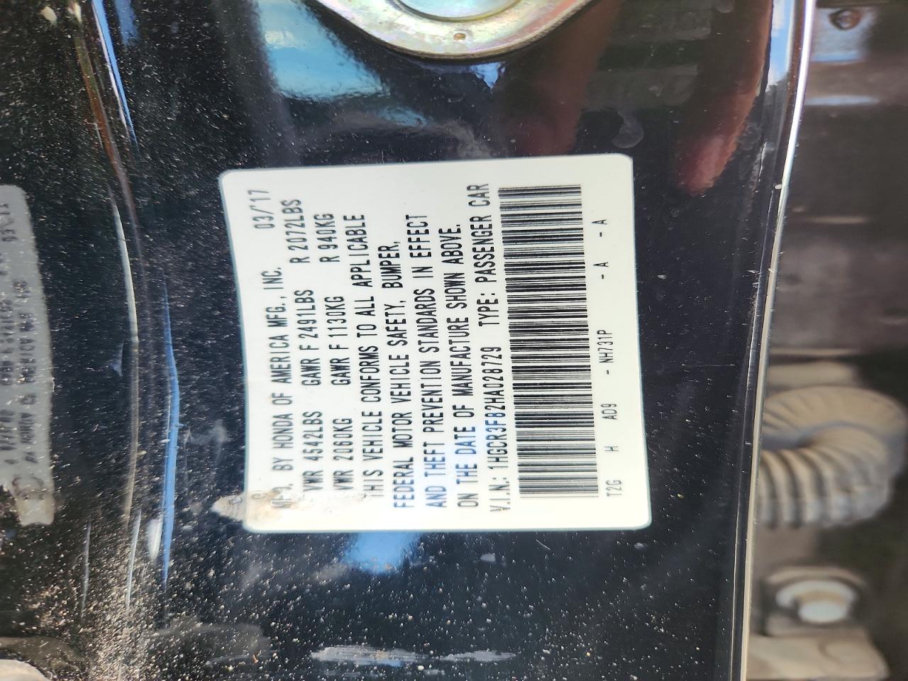 2017 Honda Accord Exl Black vin: 1HGCR3F82HA028729