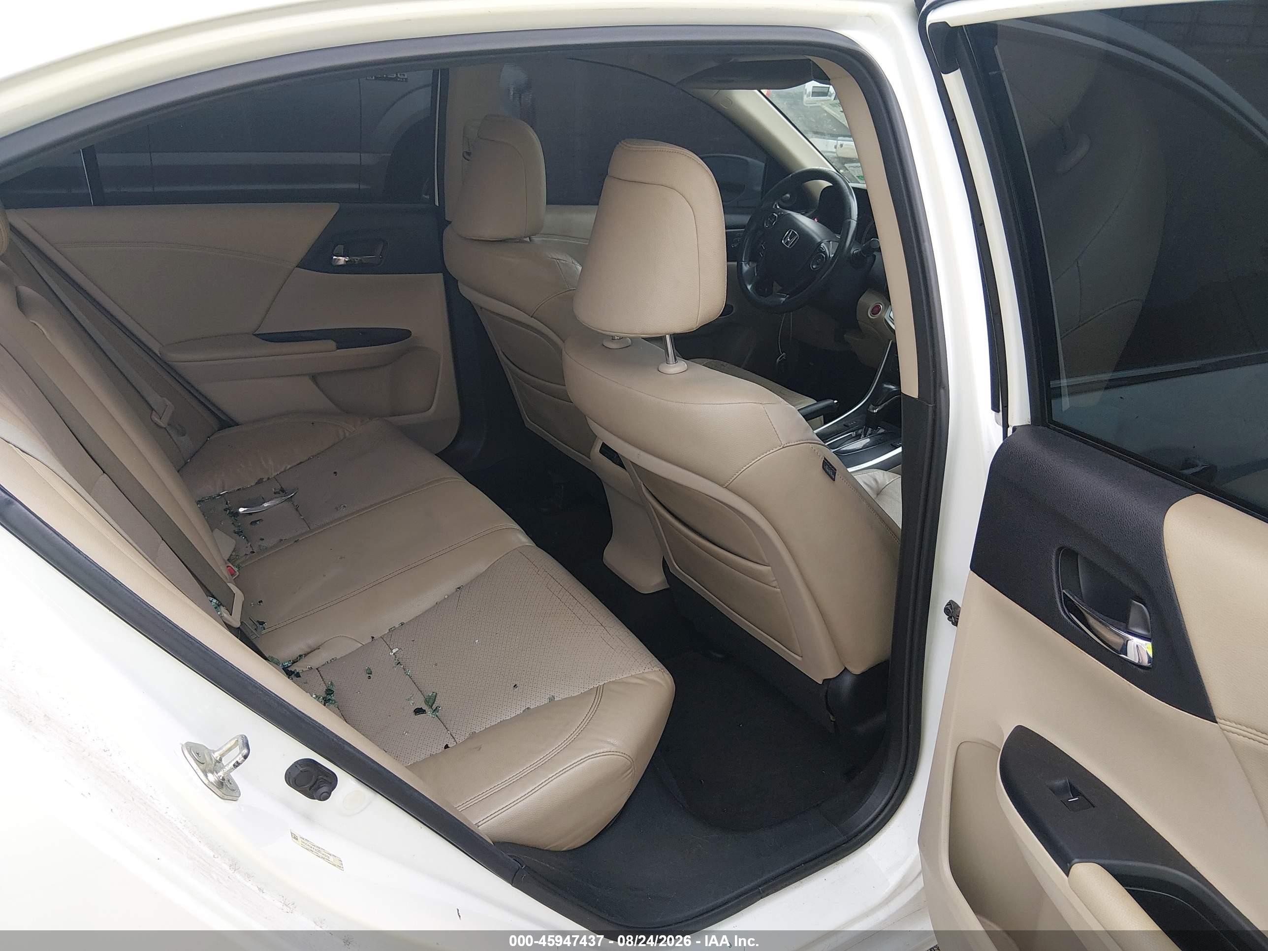 2013 Honda Accord Ex-l V-6 White vin: 1HGCR3F83DA014252