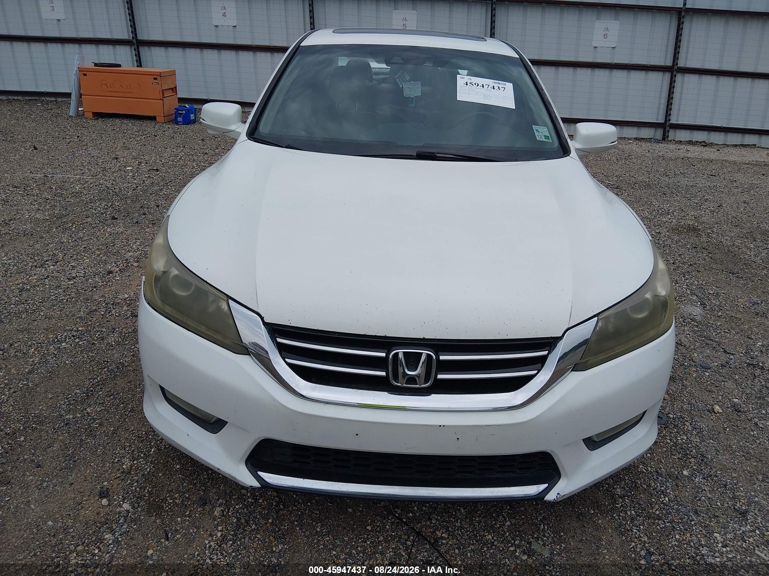2013 Honda Accord Ex-l V-6 White vin: 1HGCR3F83DA014252