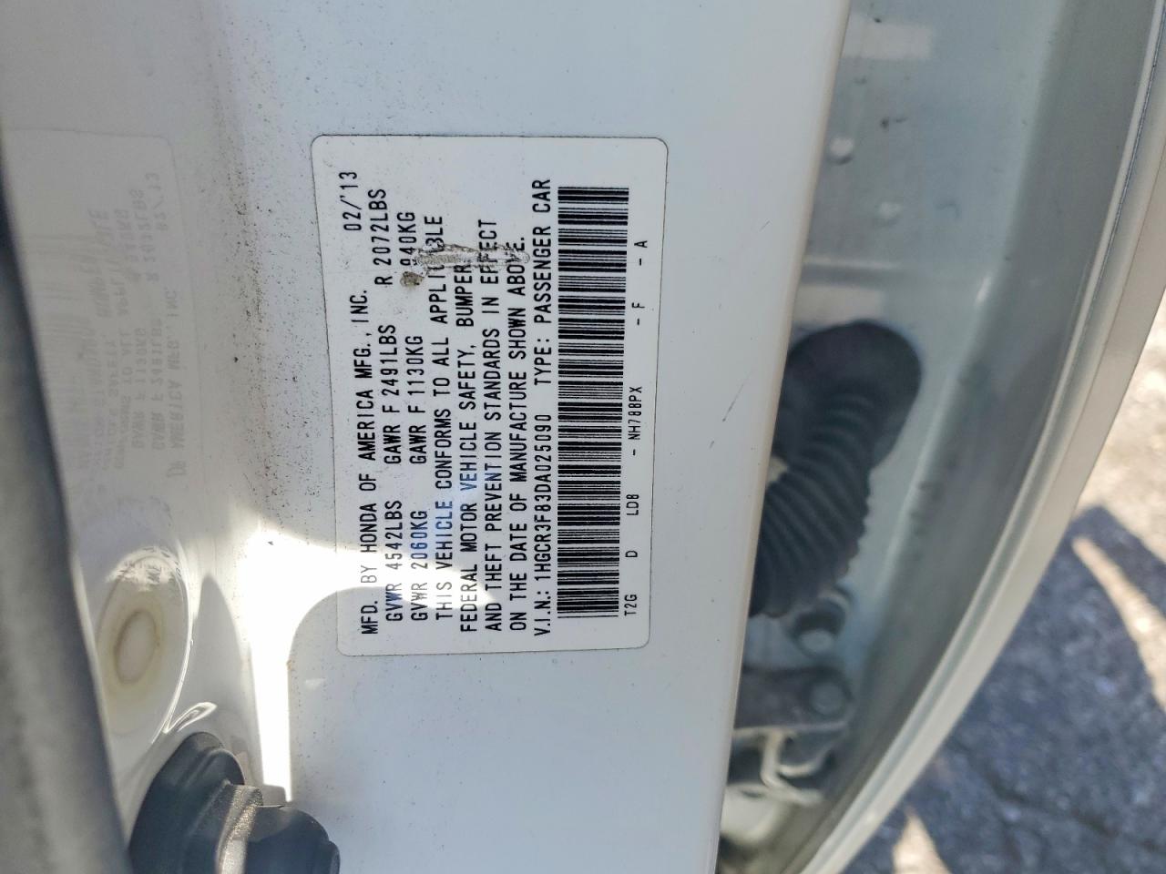 2013 Honda Accord Exl White vin: 1HGCR3F83DA025090