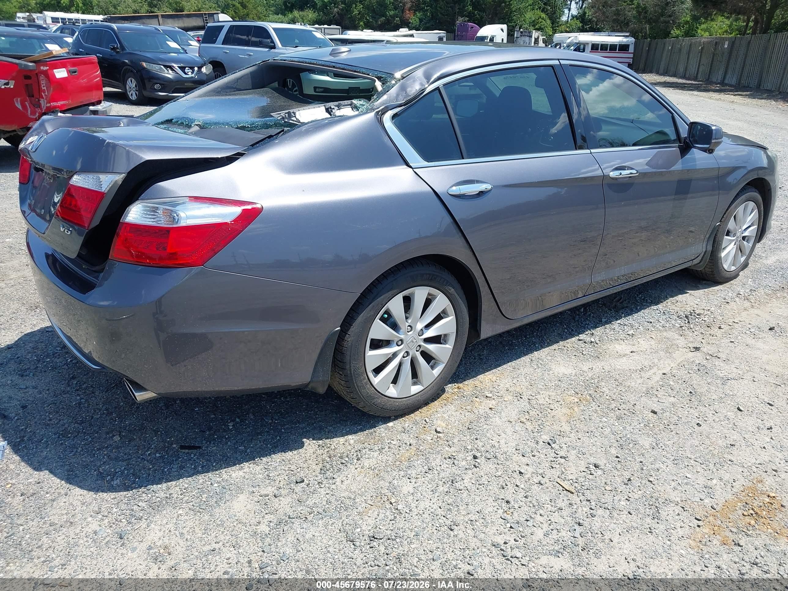 2013 Honda Accord Ex-l V-6 Gray vin: 1HGCR3F83DA029625